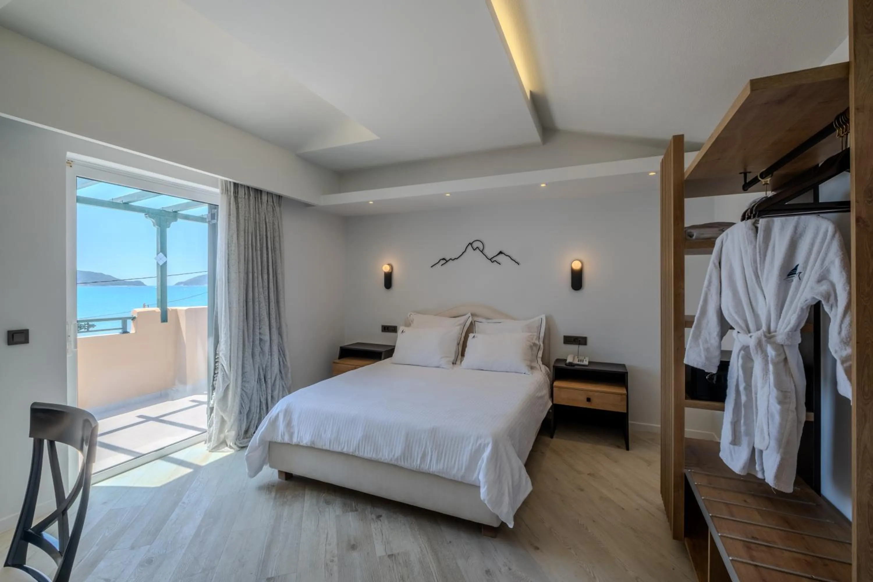 Bed in Mediterranean Beach Resort