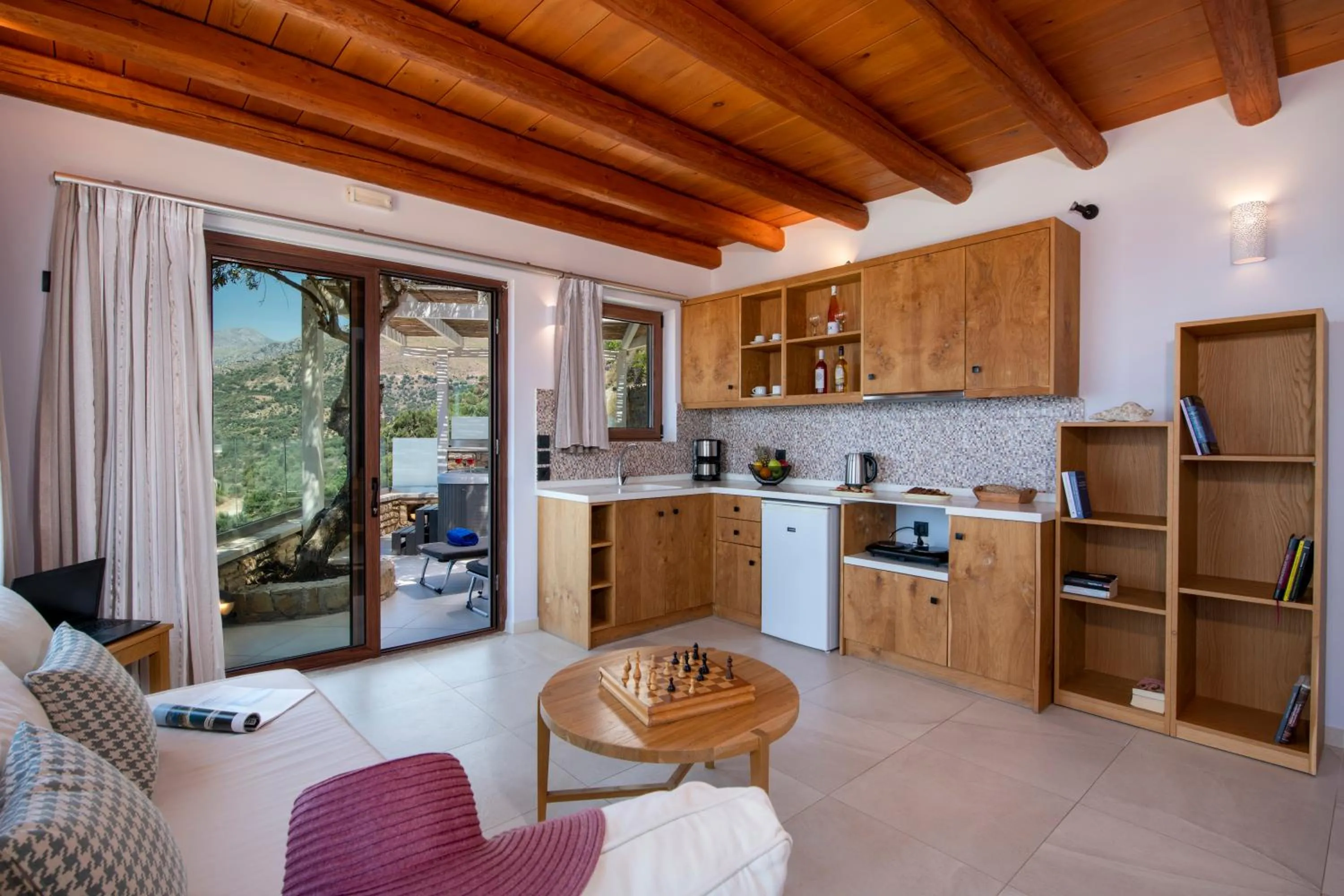 Kitchen or kitchenette in Stefanos Village Hotel