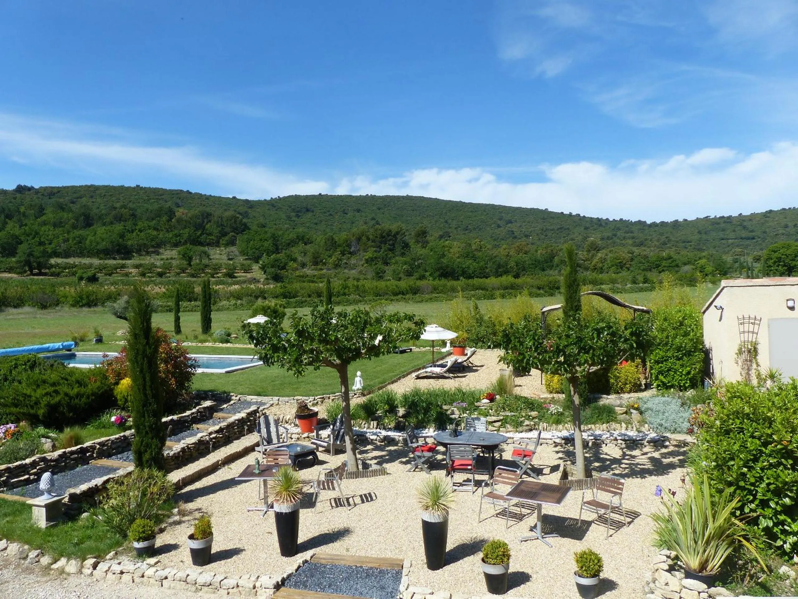 Garden view in Chambre d'hôtes du Mas de Longuefeuille
