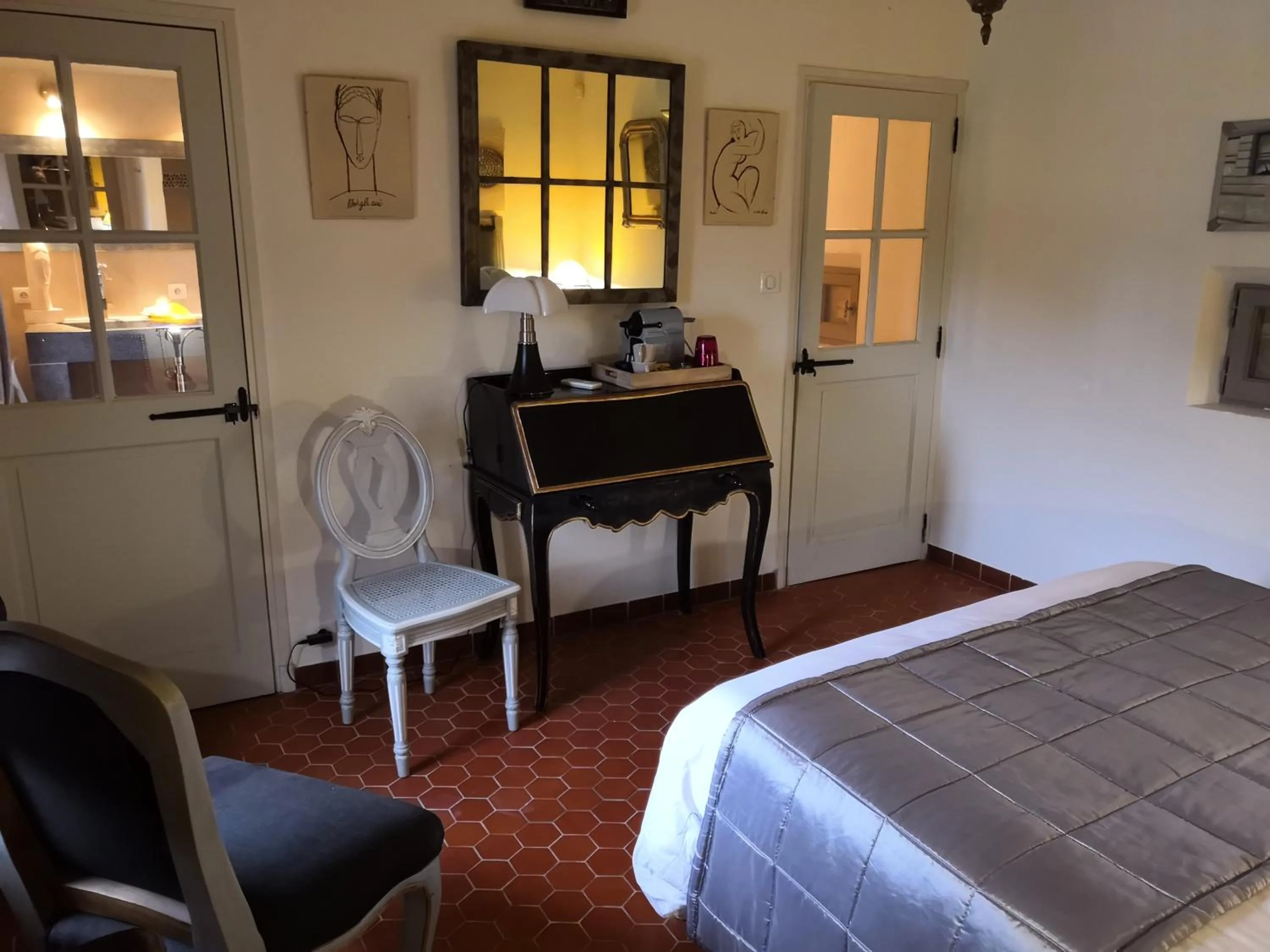 Bed in Chambre d'hôtes du Mas de Longuefeuille
