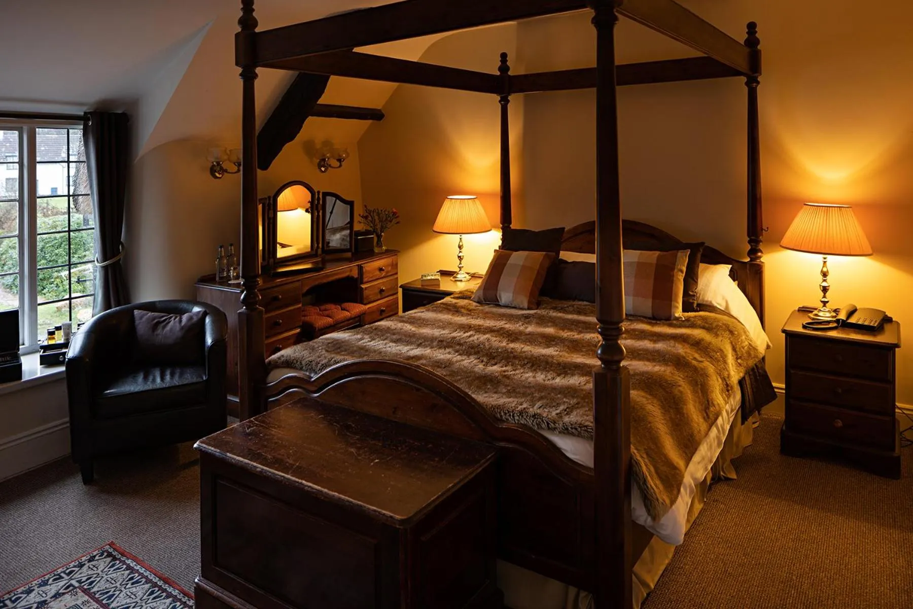 Bed in The Royal Oak Exmoor
