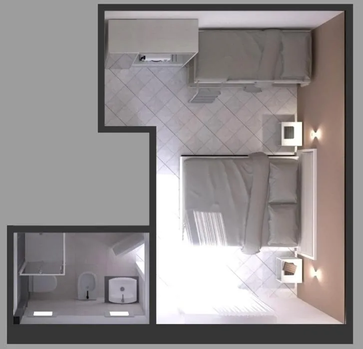 Floor plan, Bed in Residence Hotel Mizar