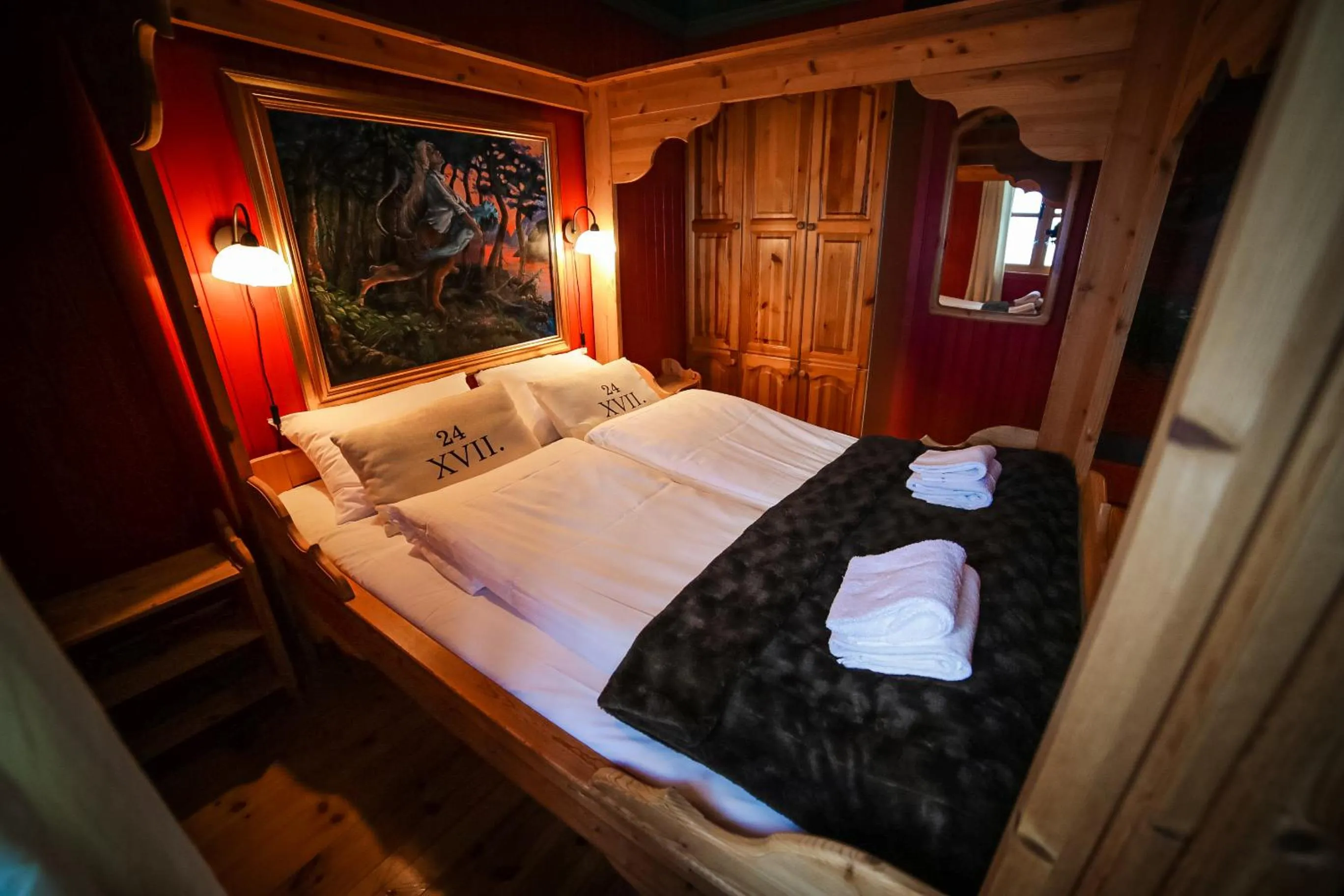 Bed in Vesterland Feriepark Hytter, hotell og leikeland