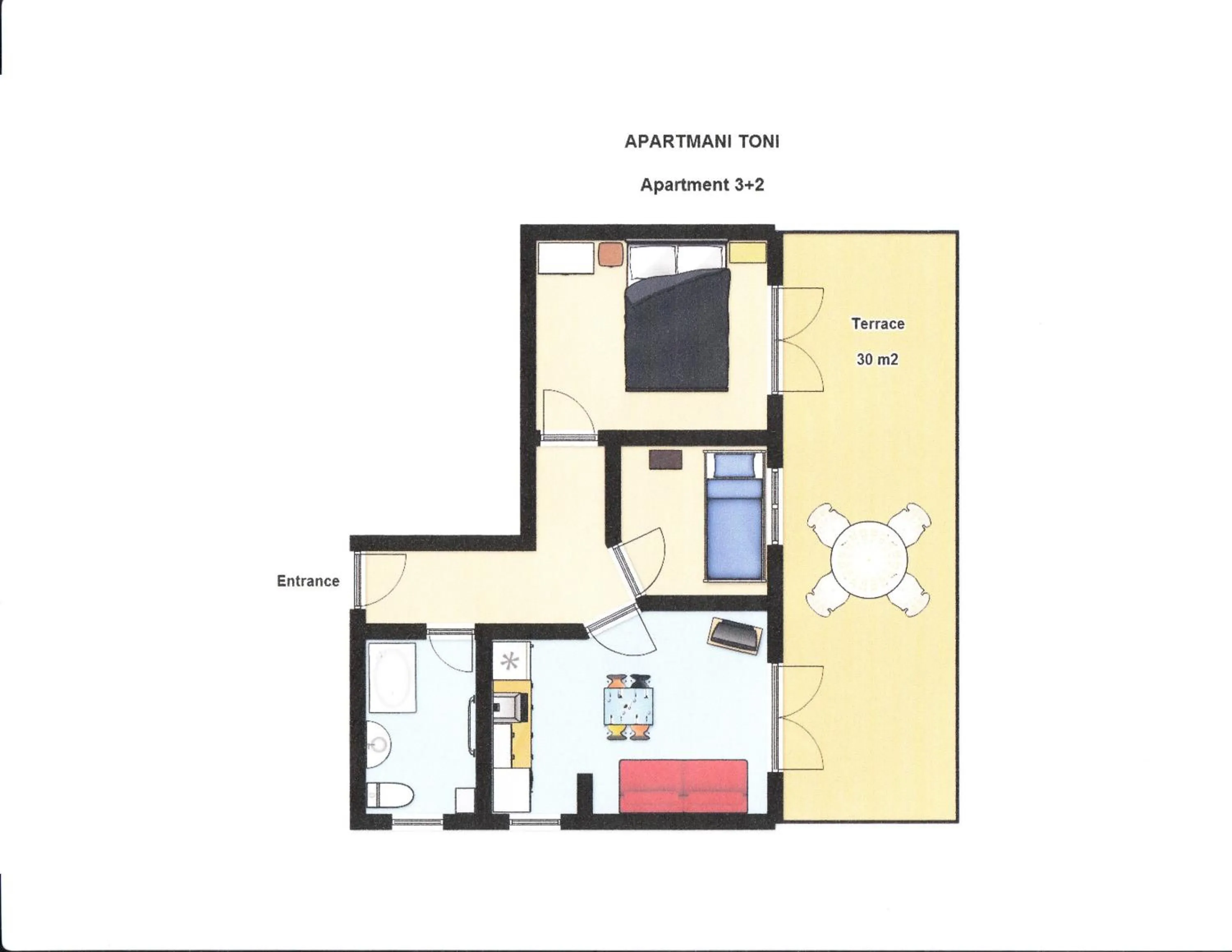 Floor plan in Apartments Toni, Borik