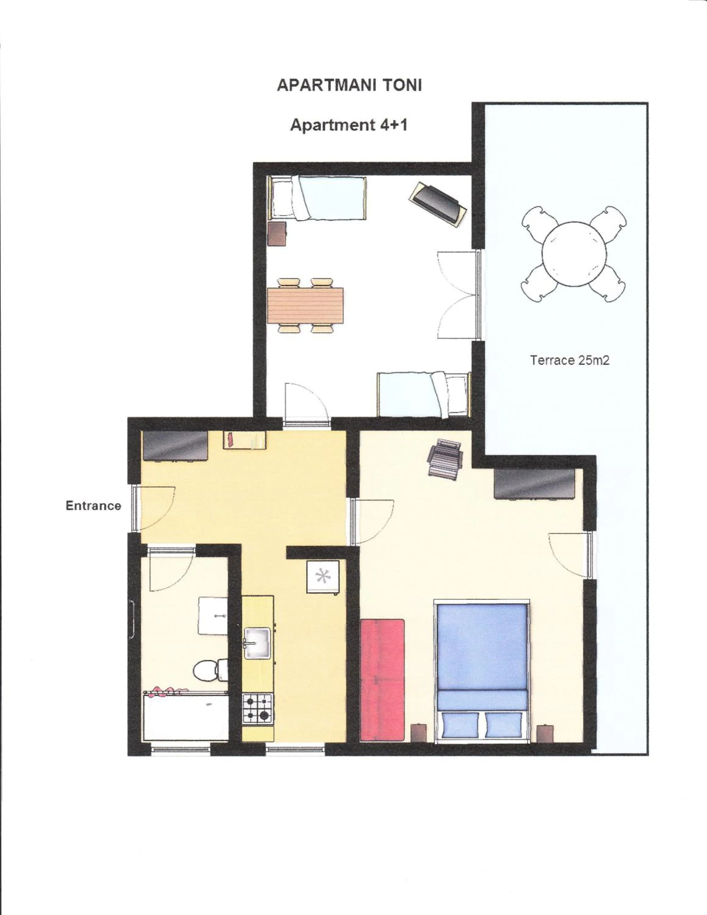 Floor plan in Apartments Toni, Borik