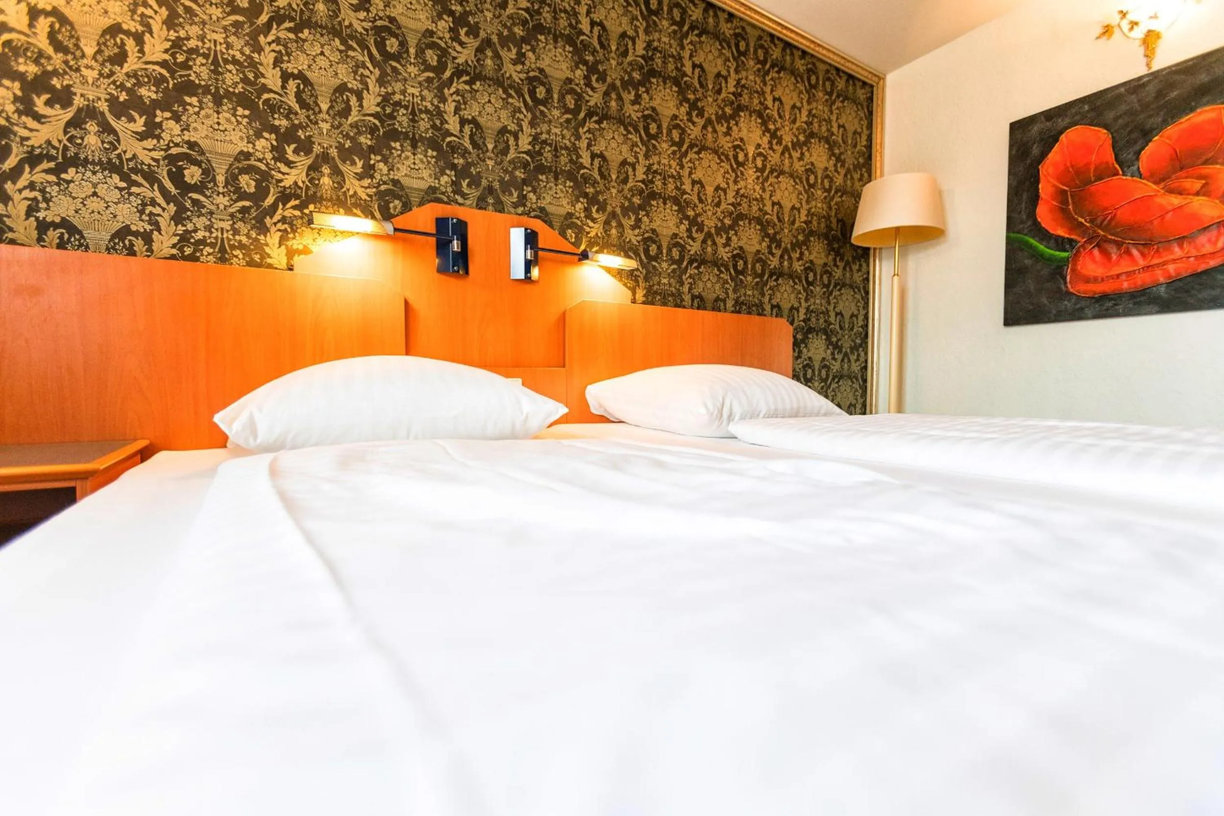 Decorative detail, Bed in Hotel Krone