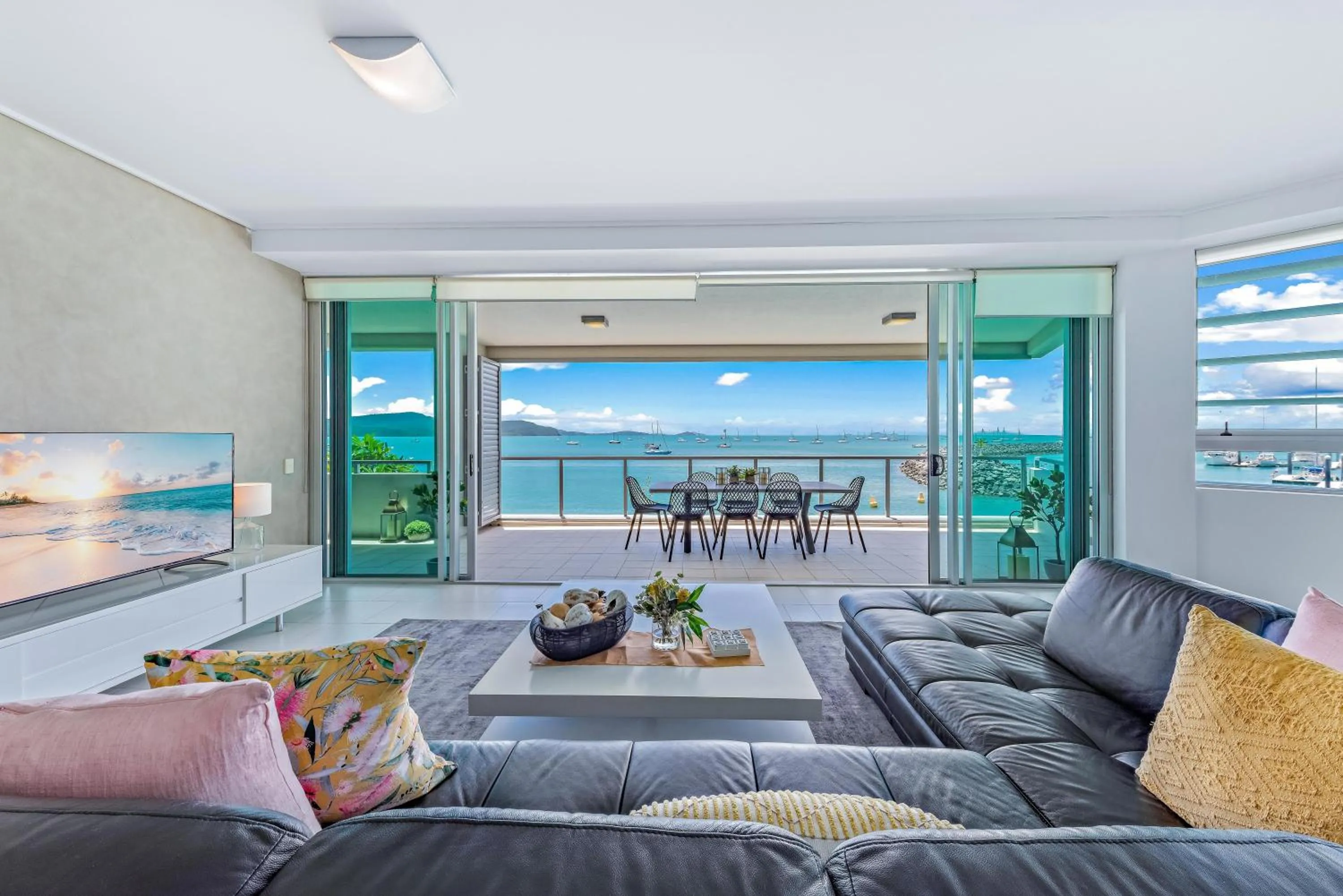 Living room in Peninsula Airlie Beach