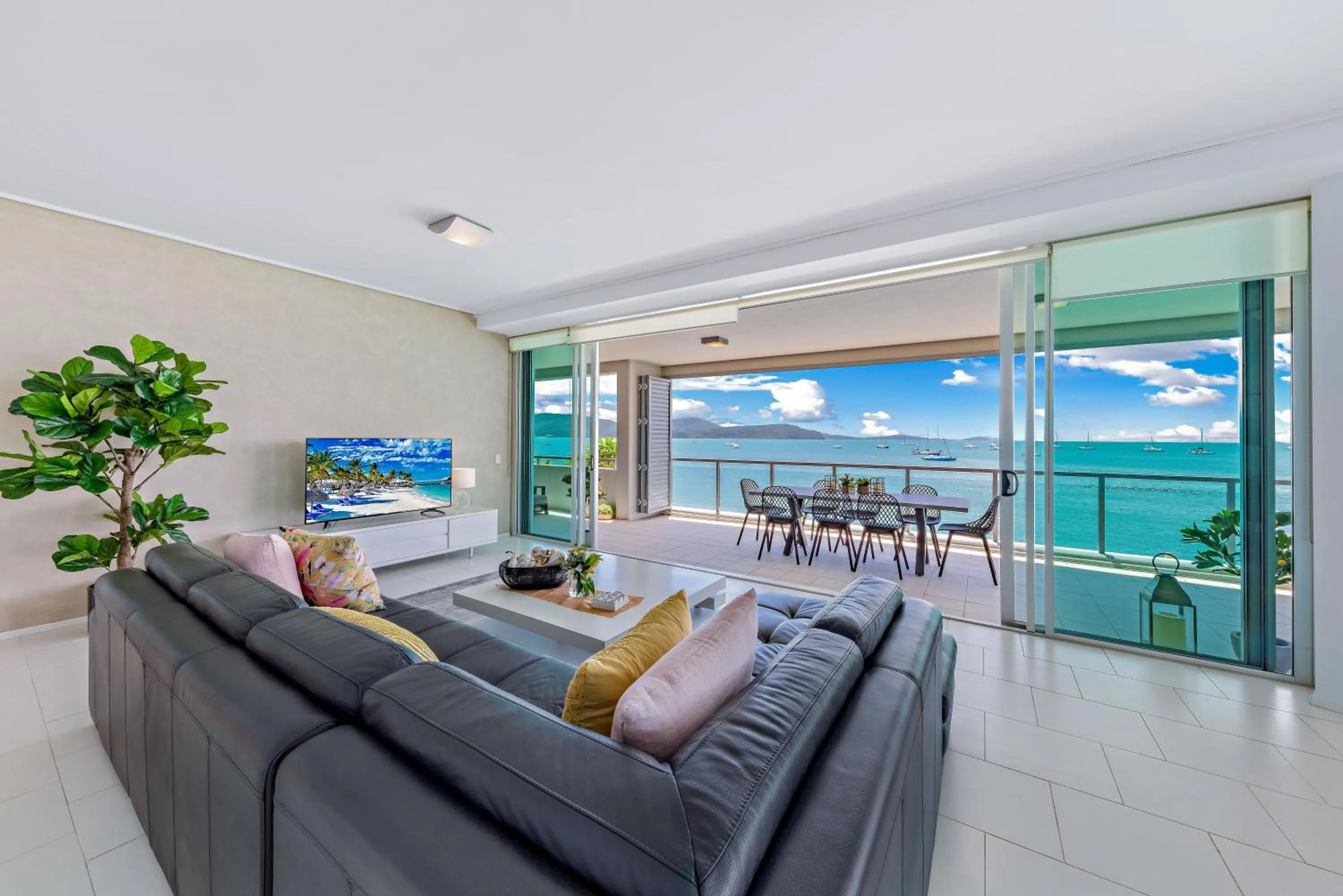 Living room in Peninsula Airlie Beach