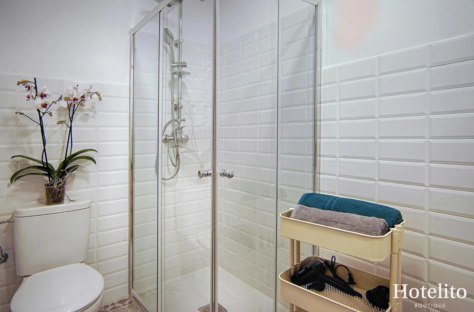 Shower in Hotelito Boutique Badalona.