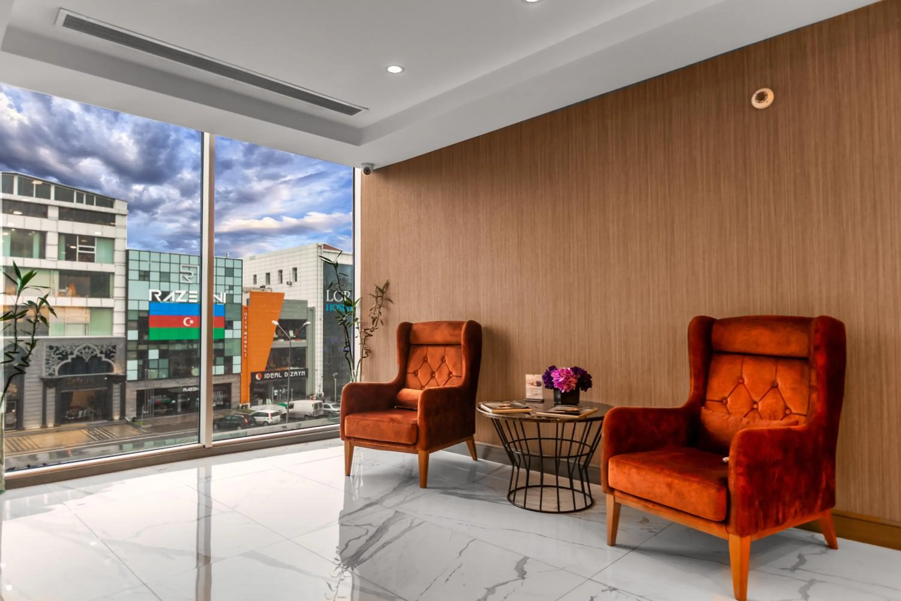 Seating area in Sky Hotel Baku