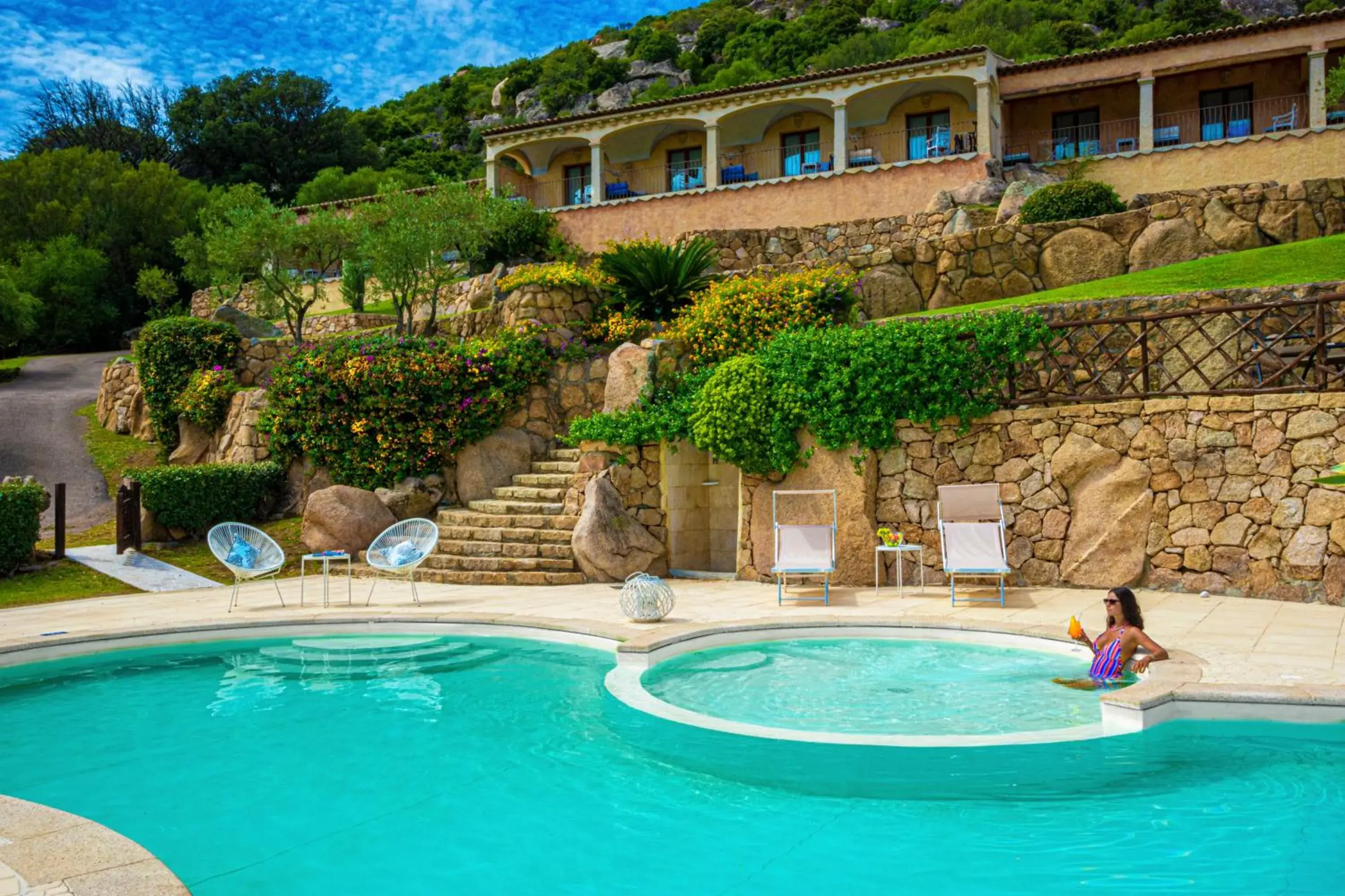 Pool view in Moma Hotel Cannigione Pool view in Moma Hotel Cannigione