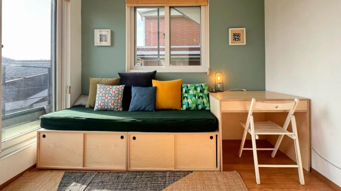 Living room, Bed in Naksan Balcony