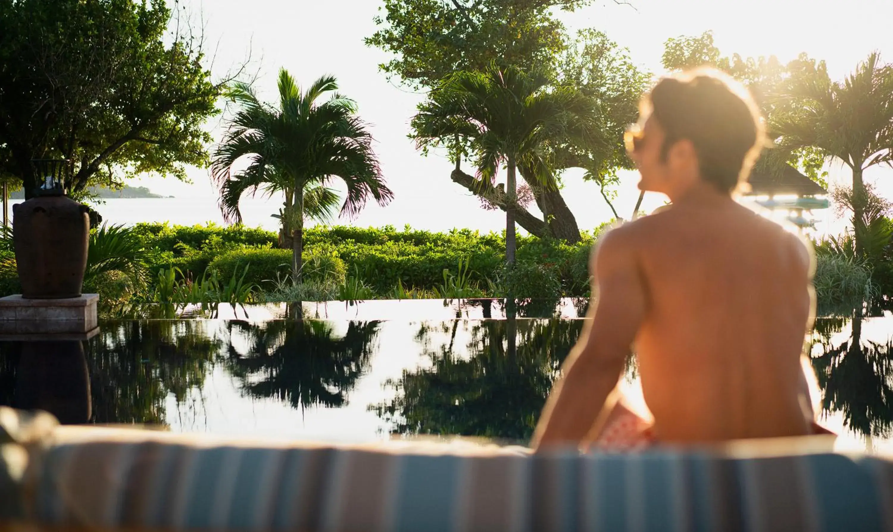 Swimming pool in Raffles Seychelles Swimming pool in Raffles Seychelles