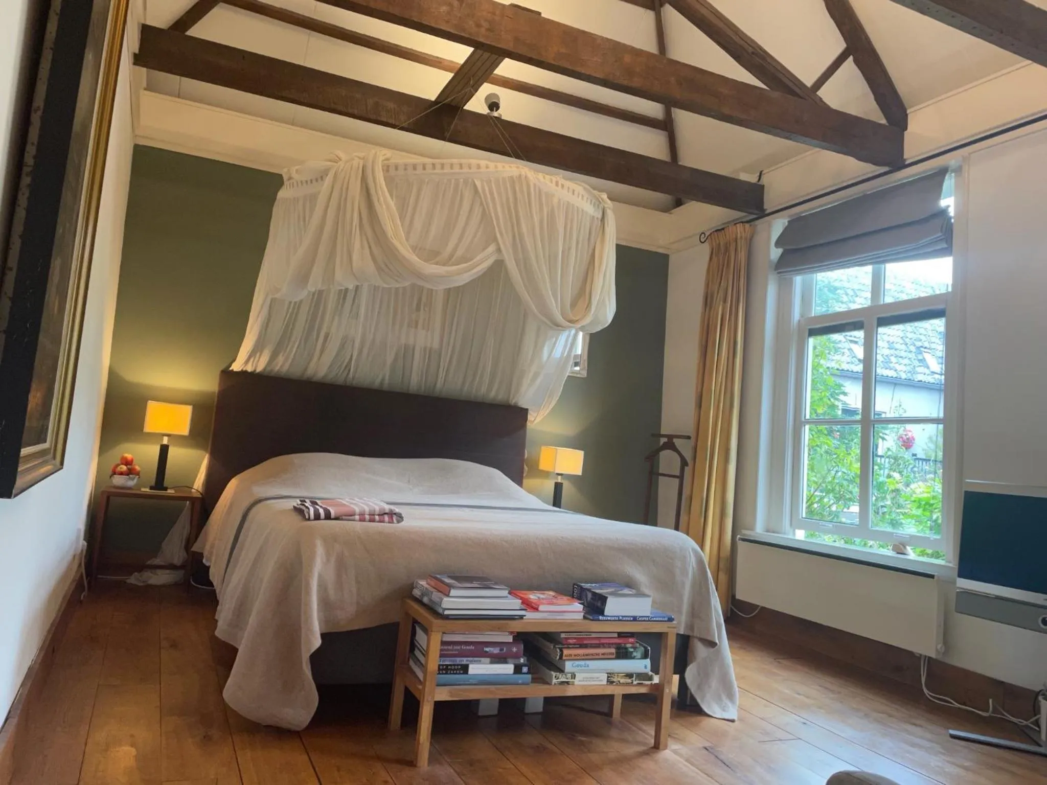 Bed in Apple Tree Cottage - charming home at beautiful canal in our idyllic garden