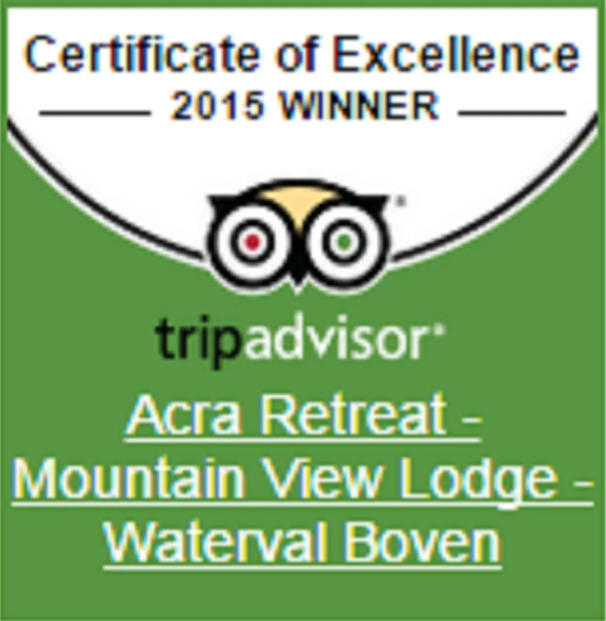 Logo/Certificate/Sign in Acra-Retreat Mountain View Lodge