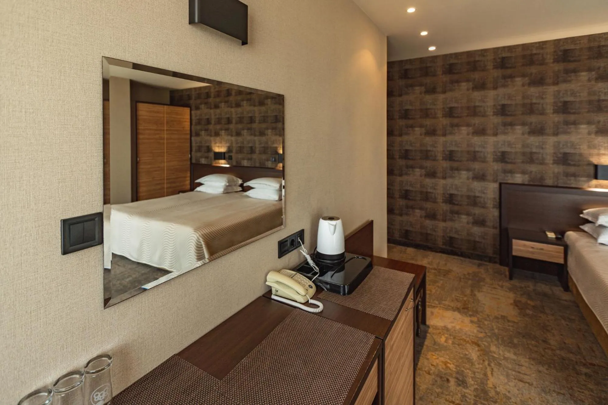 Bed in Kalithea Family Hotel