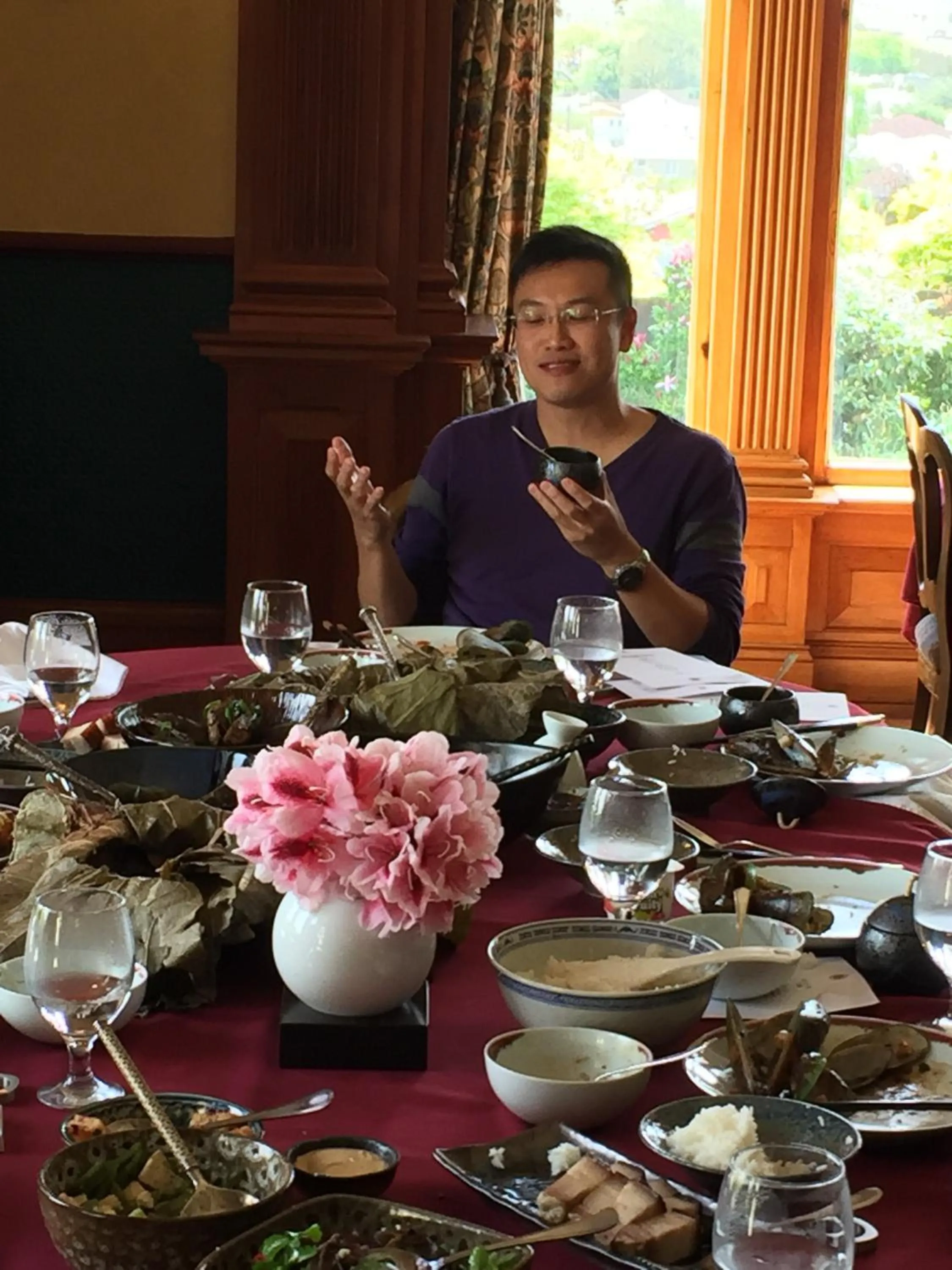 Dinner in Pen-y-bryn Lodge