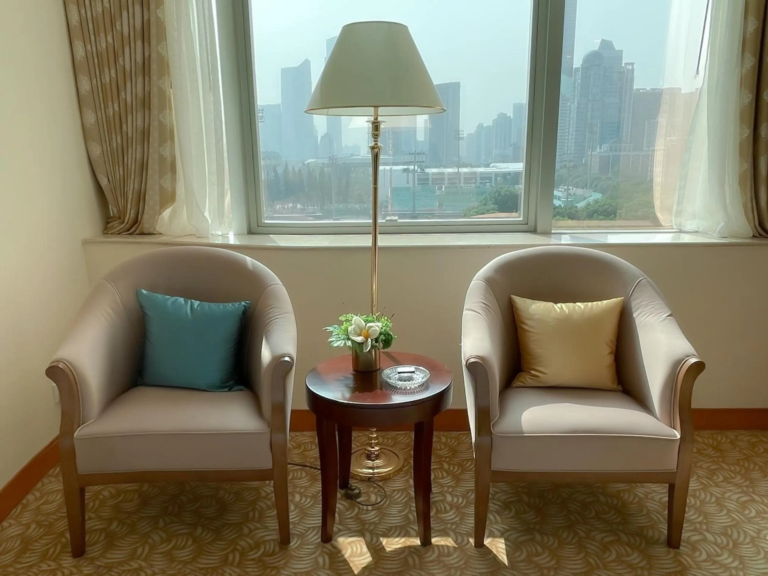 Seating area in China Mayors Plaza