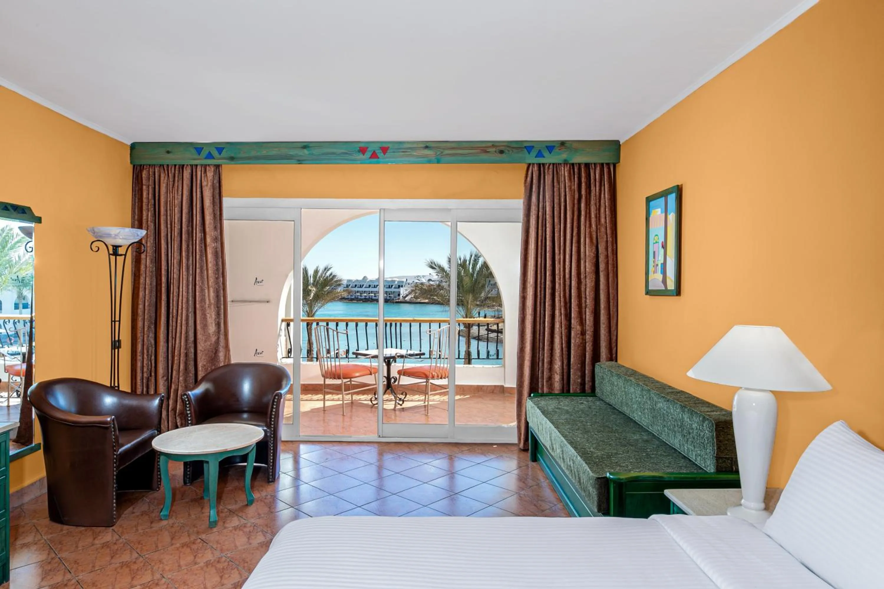 View (from property/room), Bed in Arabia Azur Resort