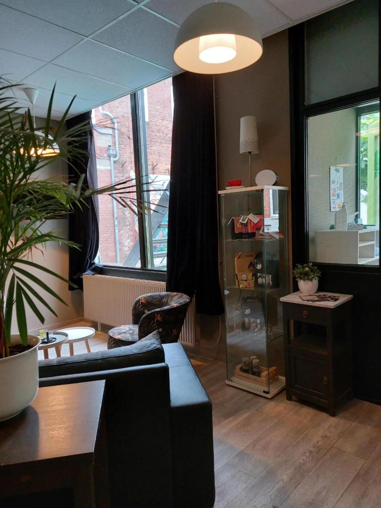 Seating area in Simplon Hostel