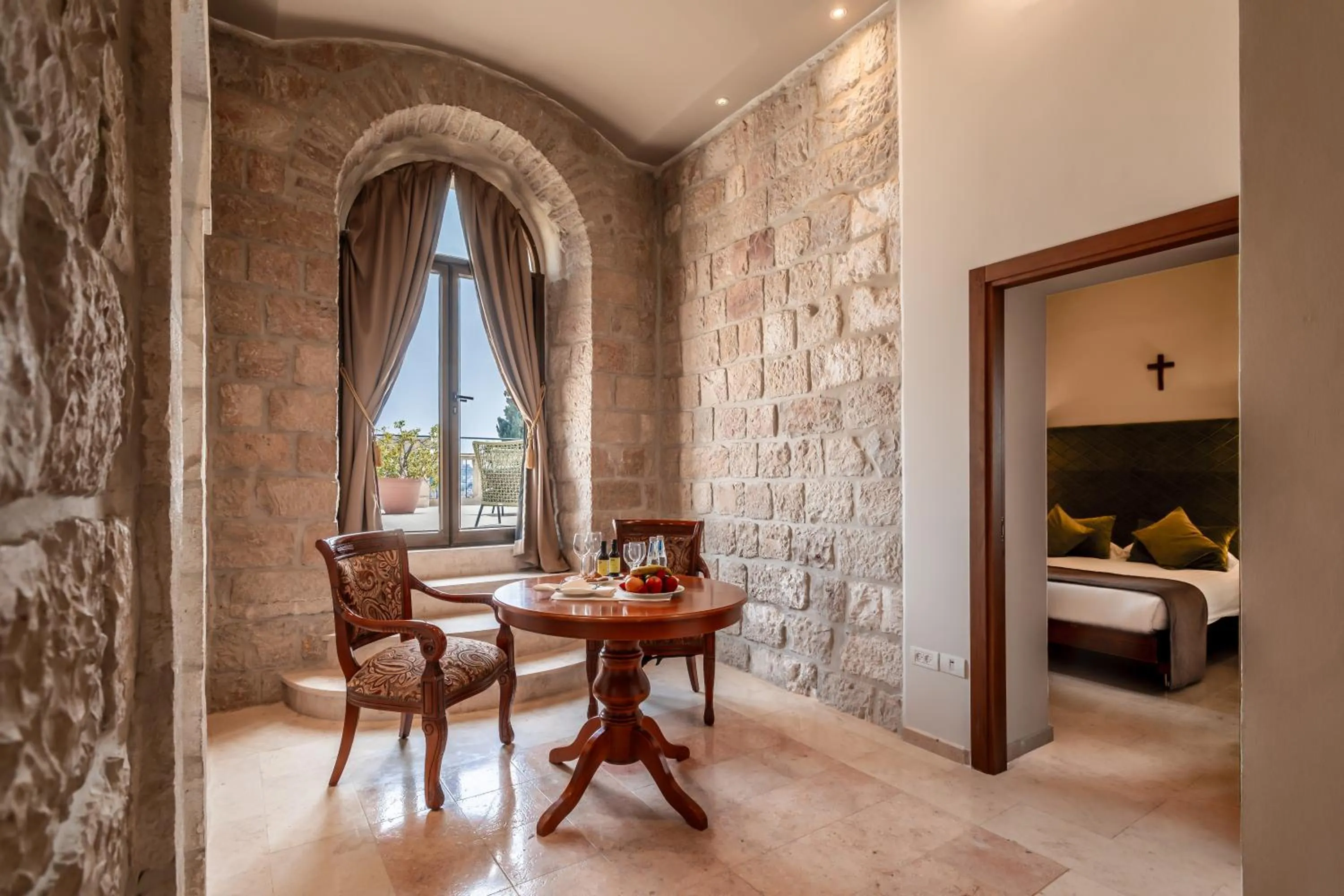 Seating area in Notre Dame of Jerusalem Center