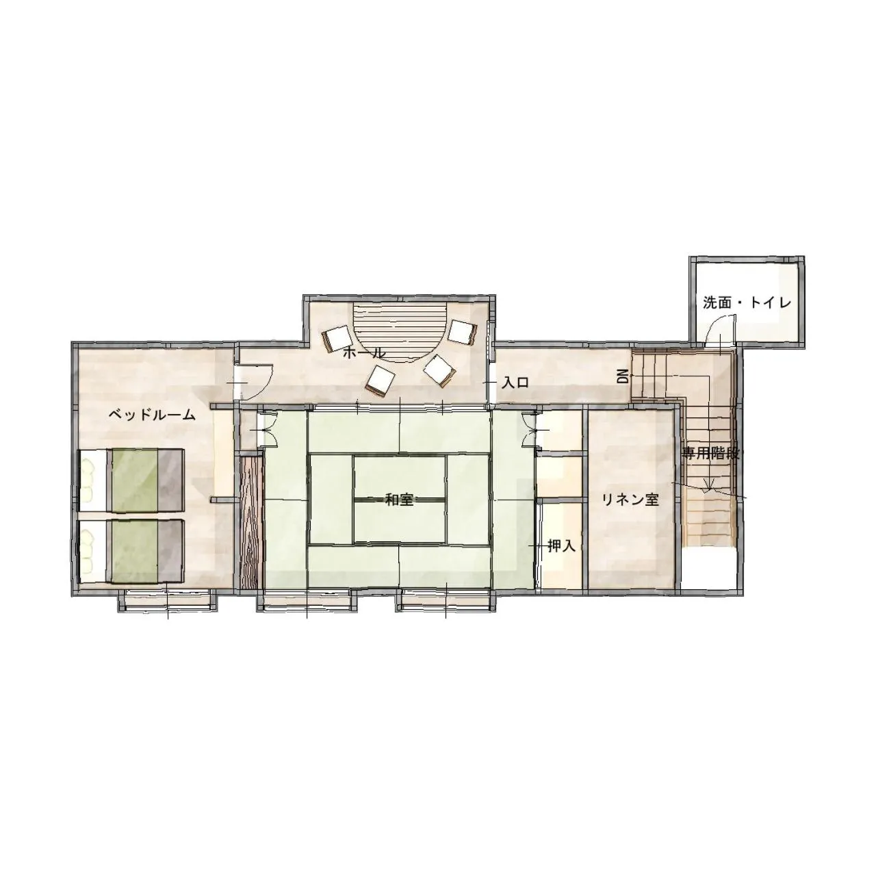 Photo of the whole room in Super Hydrogen Rich Spa Yado Kanzan