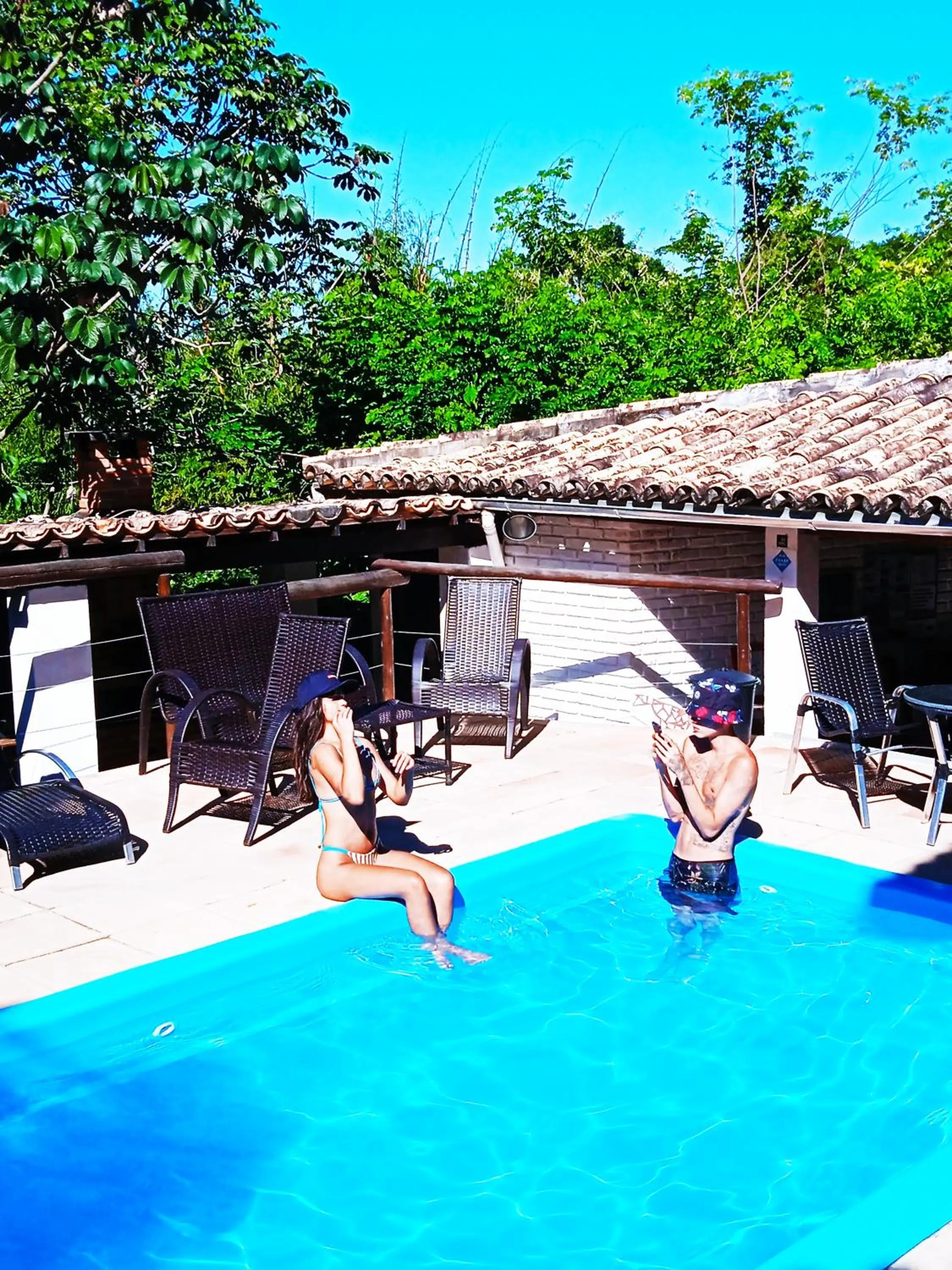 Pool view in Novos Baianos Hostel e Pousada