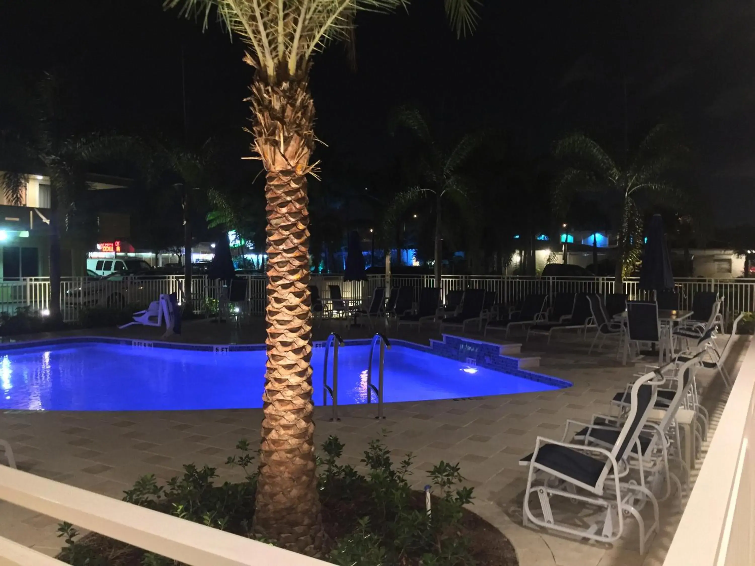 Night, Swimming Pool in Curtis Inn & Suites