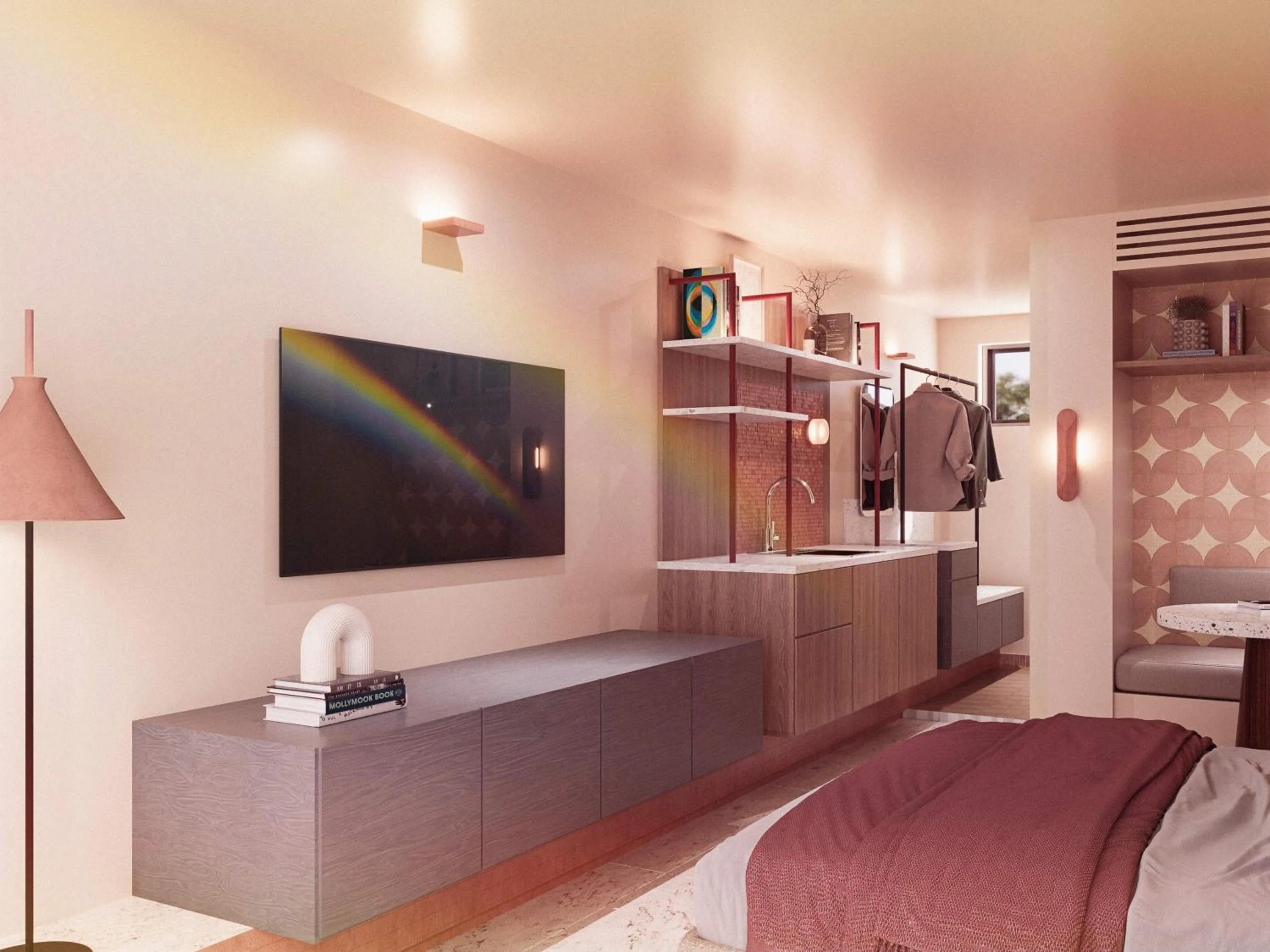 Bedroom, Bed in Dolphins Motel