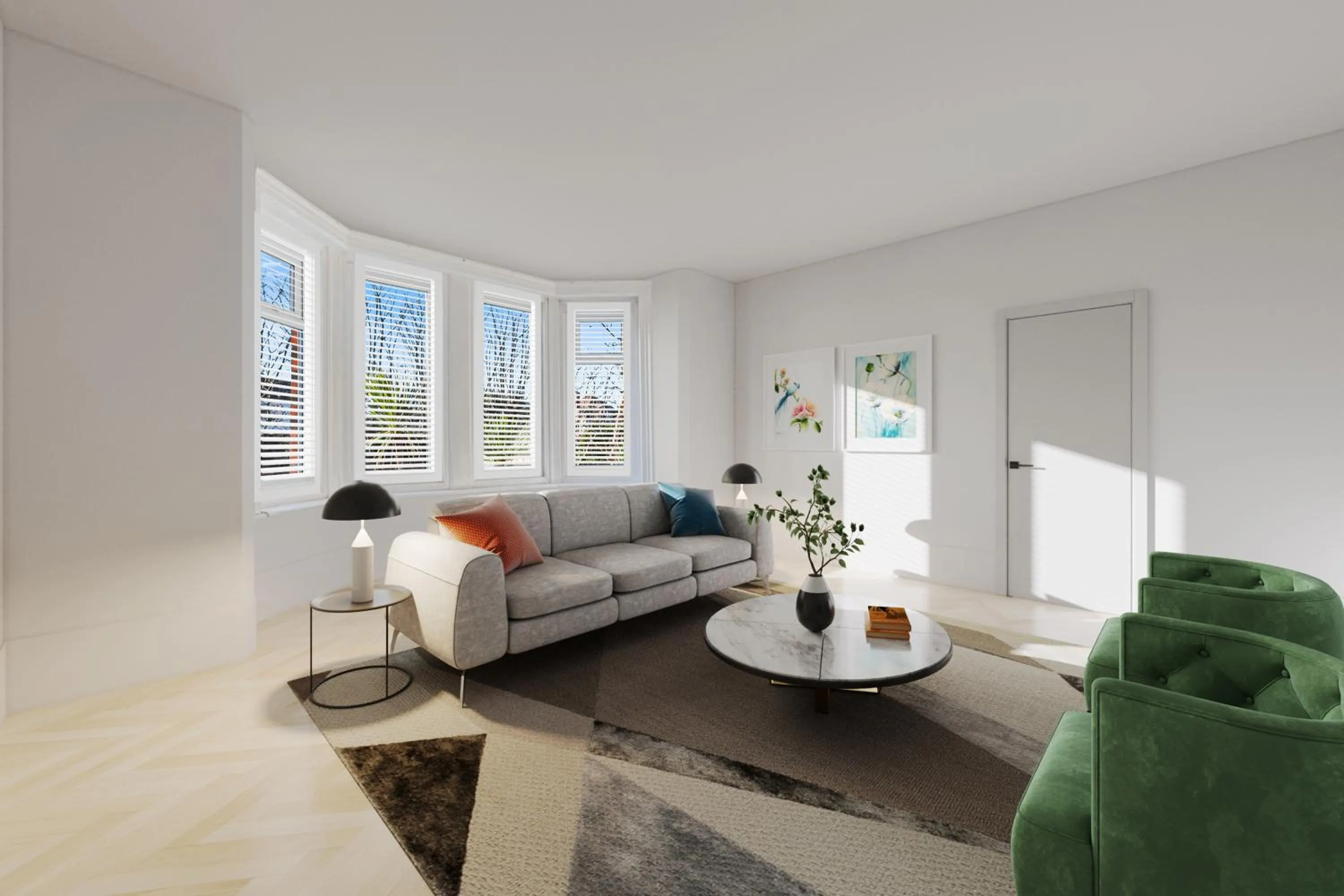 Living room in Mode - The Old School House