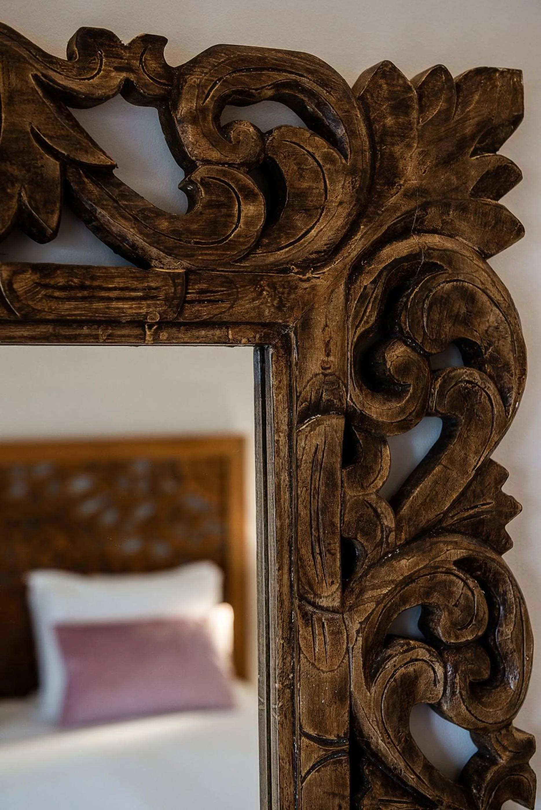 Decorative detail, Bed in Avra Apartments Kolymbari Harbour