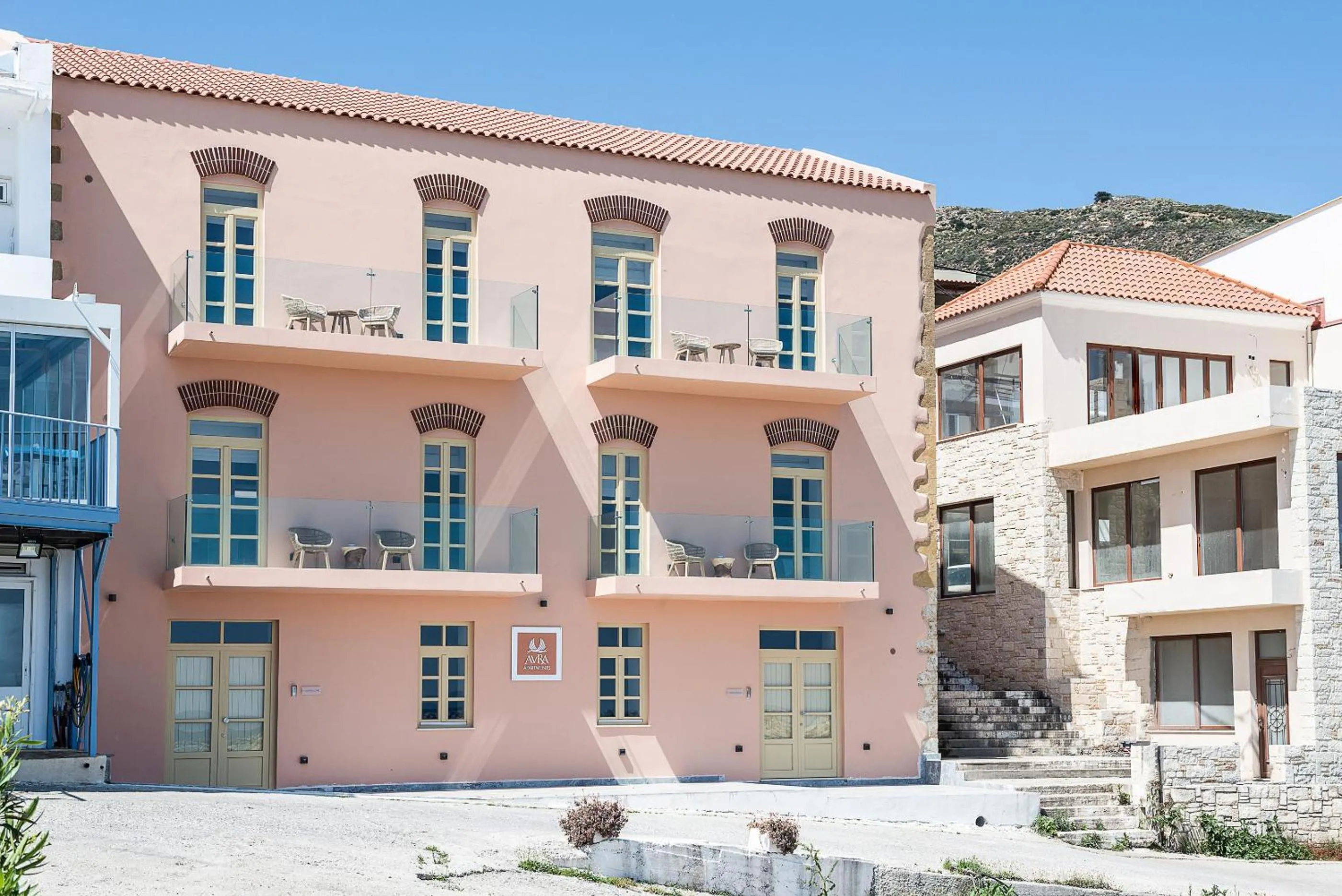 Property building in Avra Apartments Kolymbari Harbour