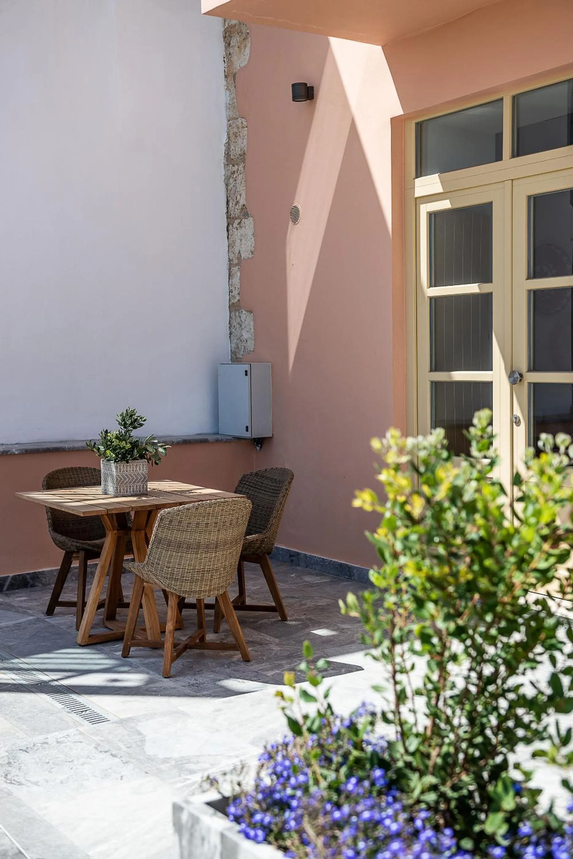Patio in Avra Apartments Kolymbari Harbour