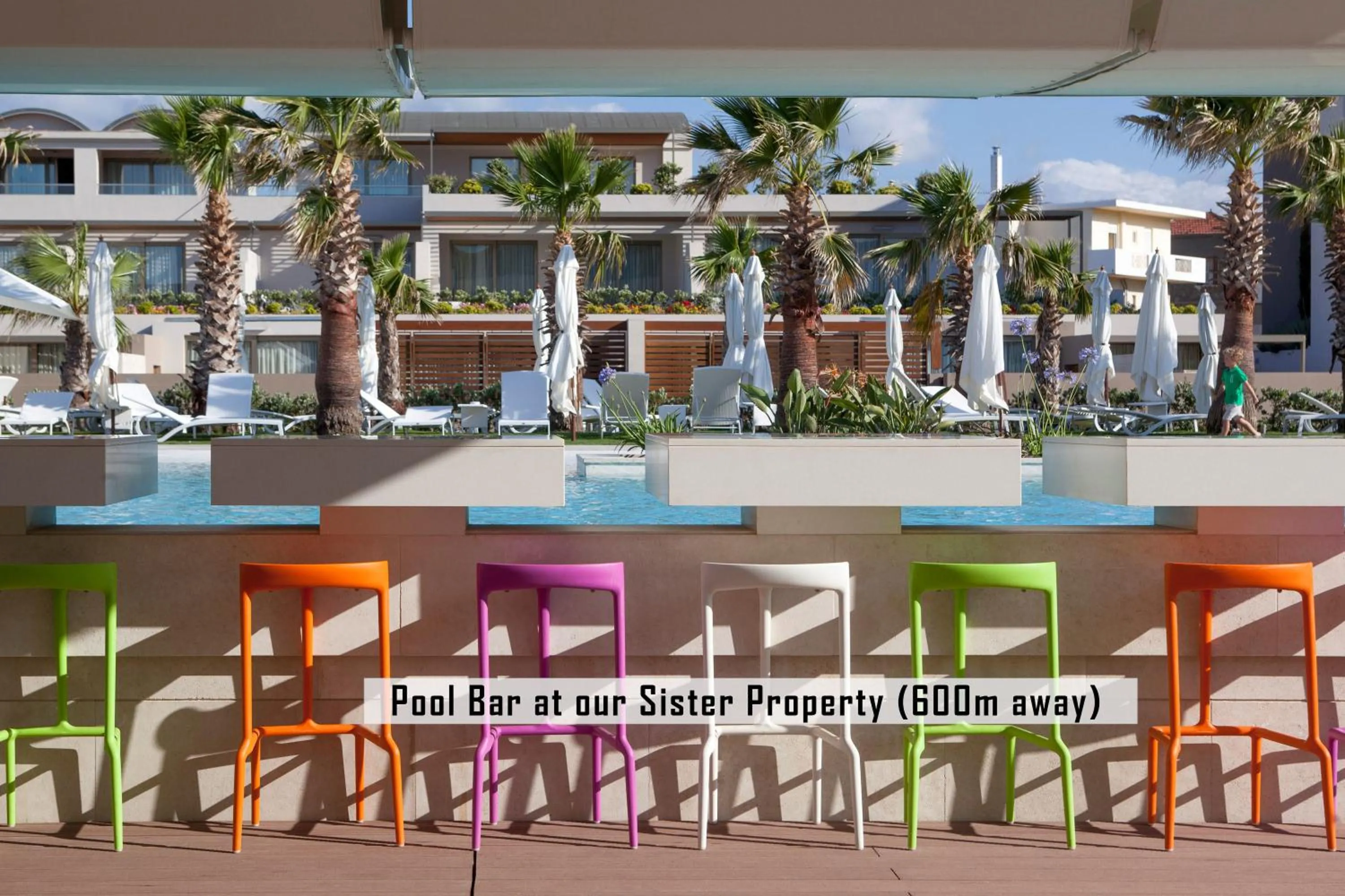 Pool view in Avra Apartments Kolymbari Harbour
