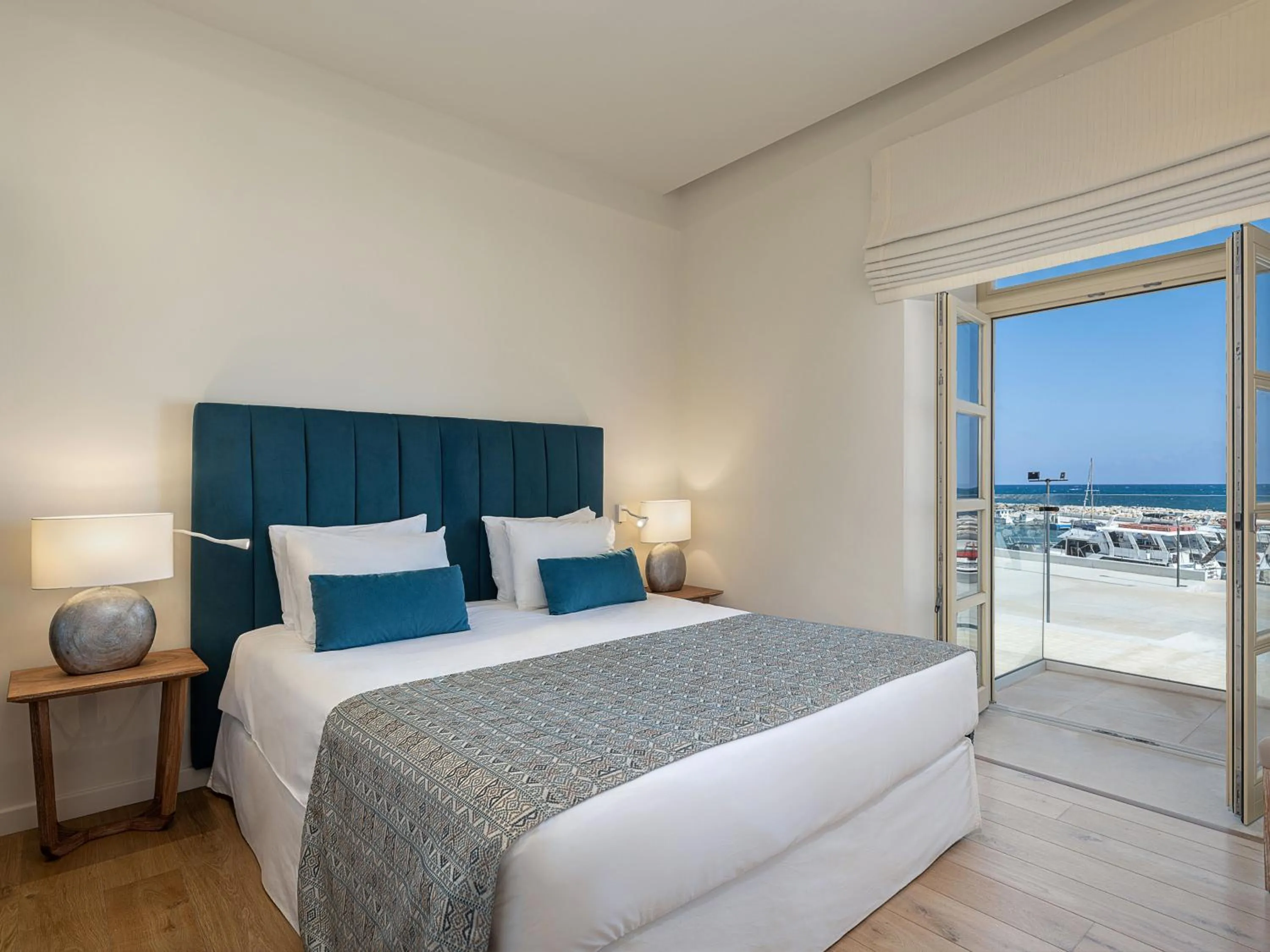 Bed in Avra Apartments Kolymbari Harbour