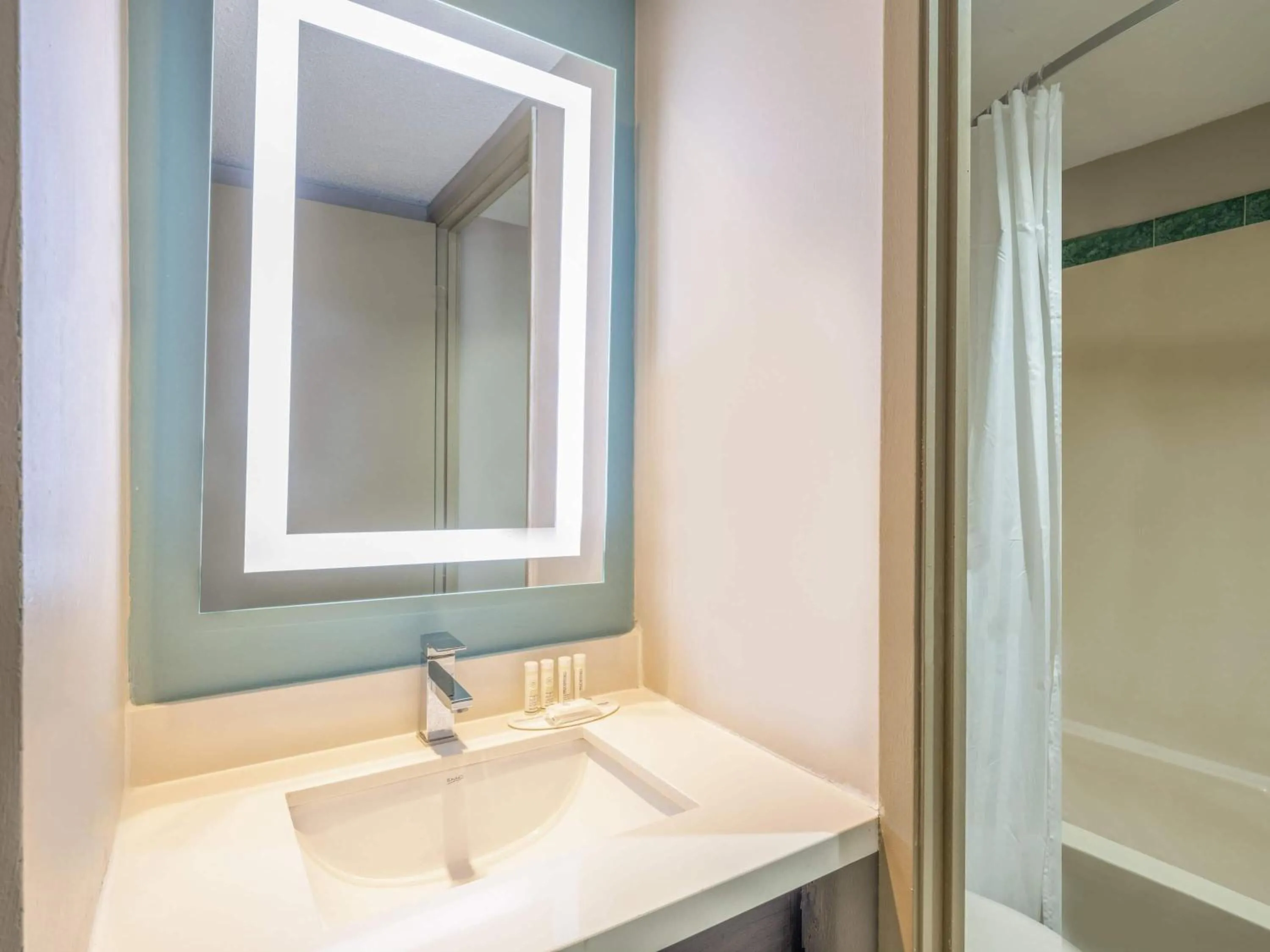 Bathroom in Super 8 by Wyndham Toronto East ON