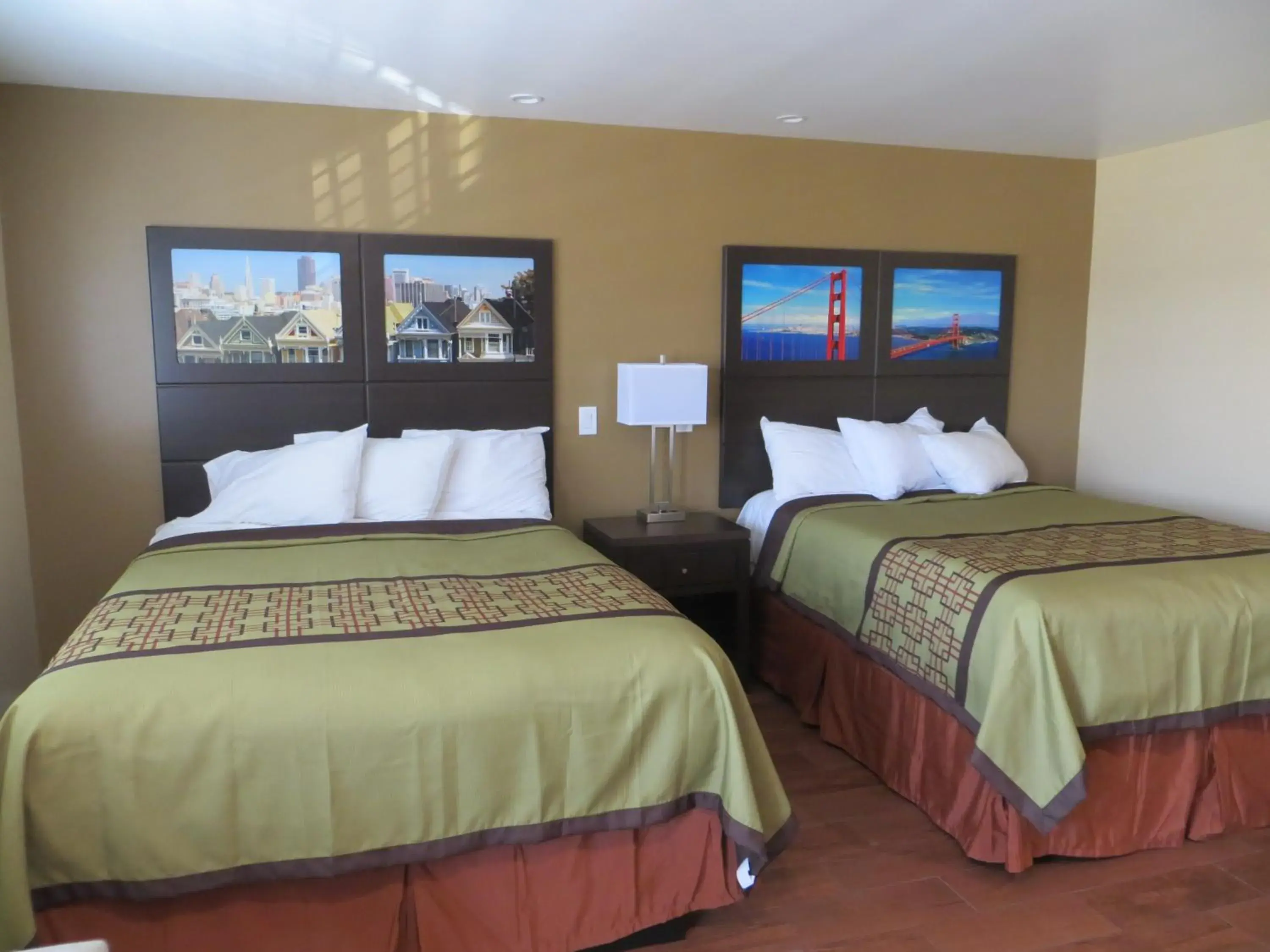 Bed in Muir Woods Lodge Bed in Muir Woods Lodge