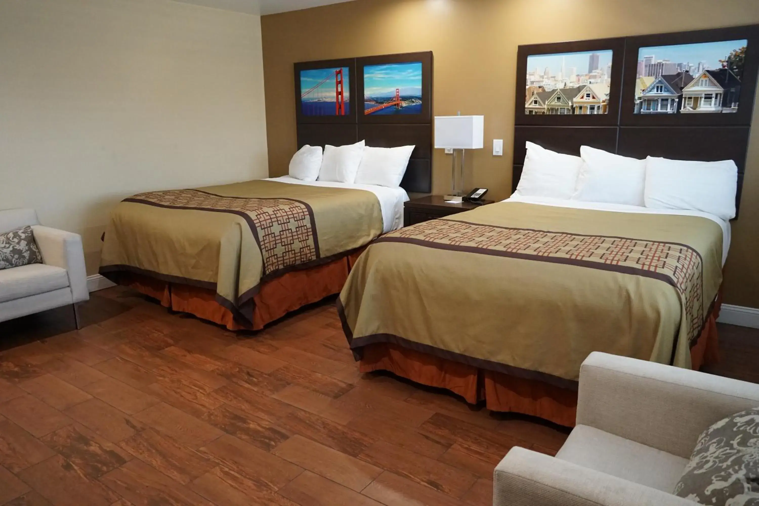 Bed in Muir Woods Lodge Bed in Muir Woods Lodge