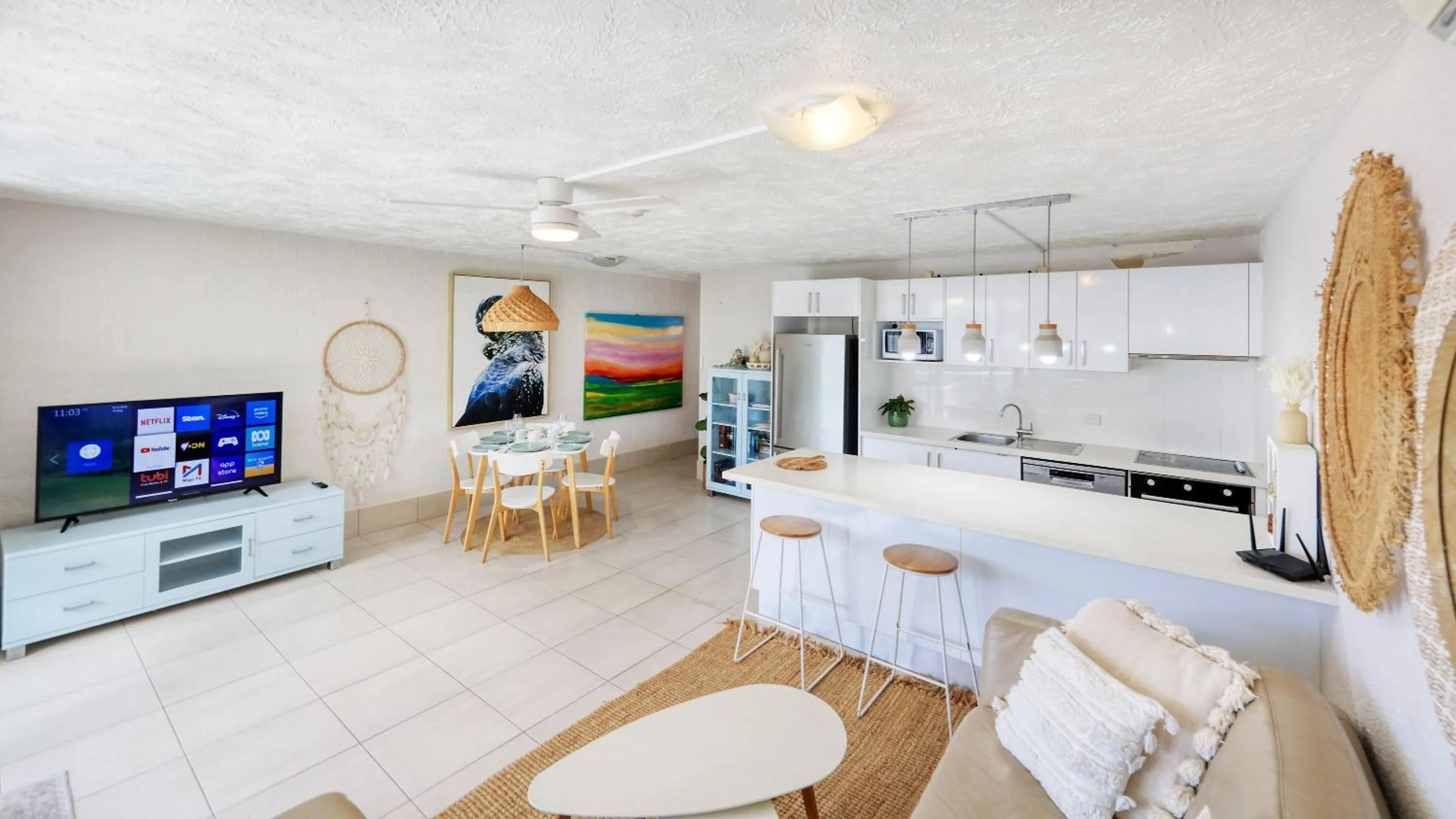 Living room in Merrima Court Holidays