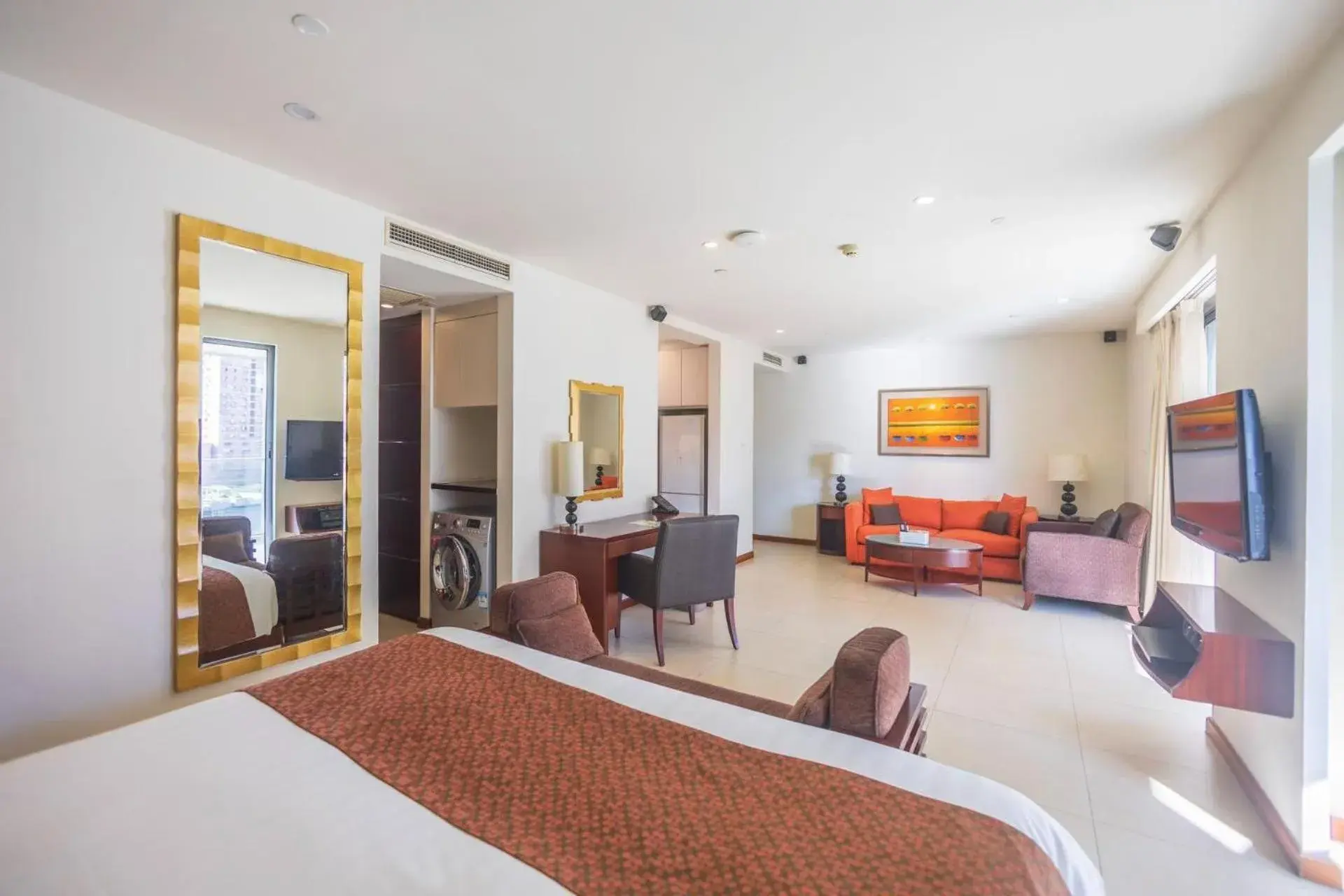 Seating area, Bed in Oakwood Residence Shanghai Seating area, Bed in Oakwood Residence Shanghai