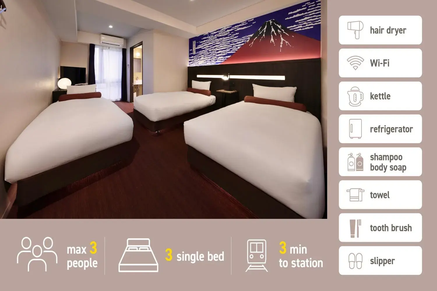 Bed in Kuromon Crystal Hotel Bed in Kuromon Crystal Hotel