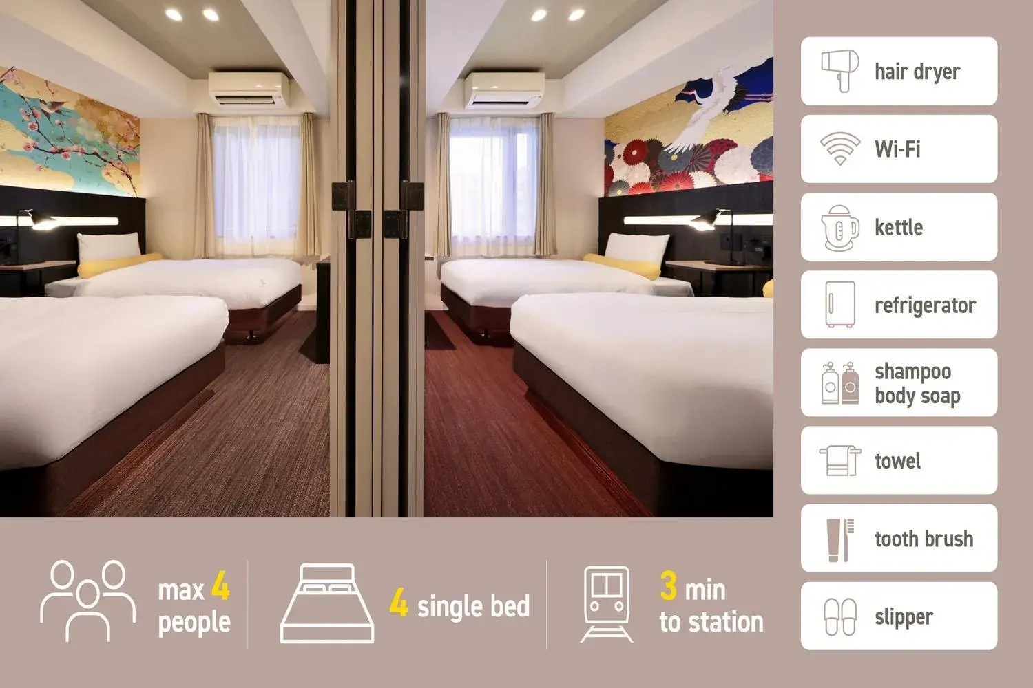 Bed in Kuromon Crystal Hotel Bed in Kuromon Crystal Hotel