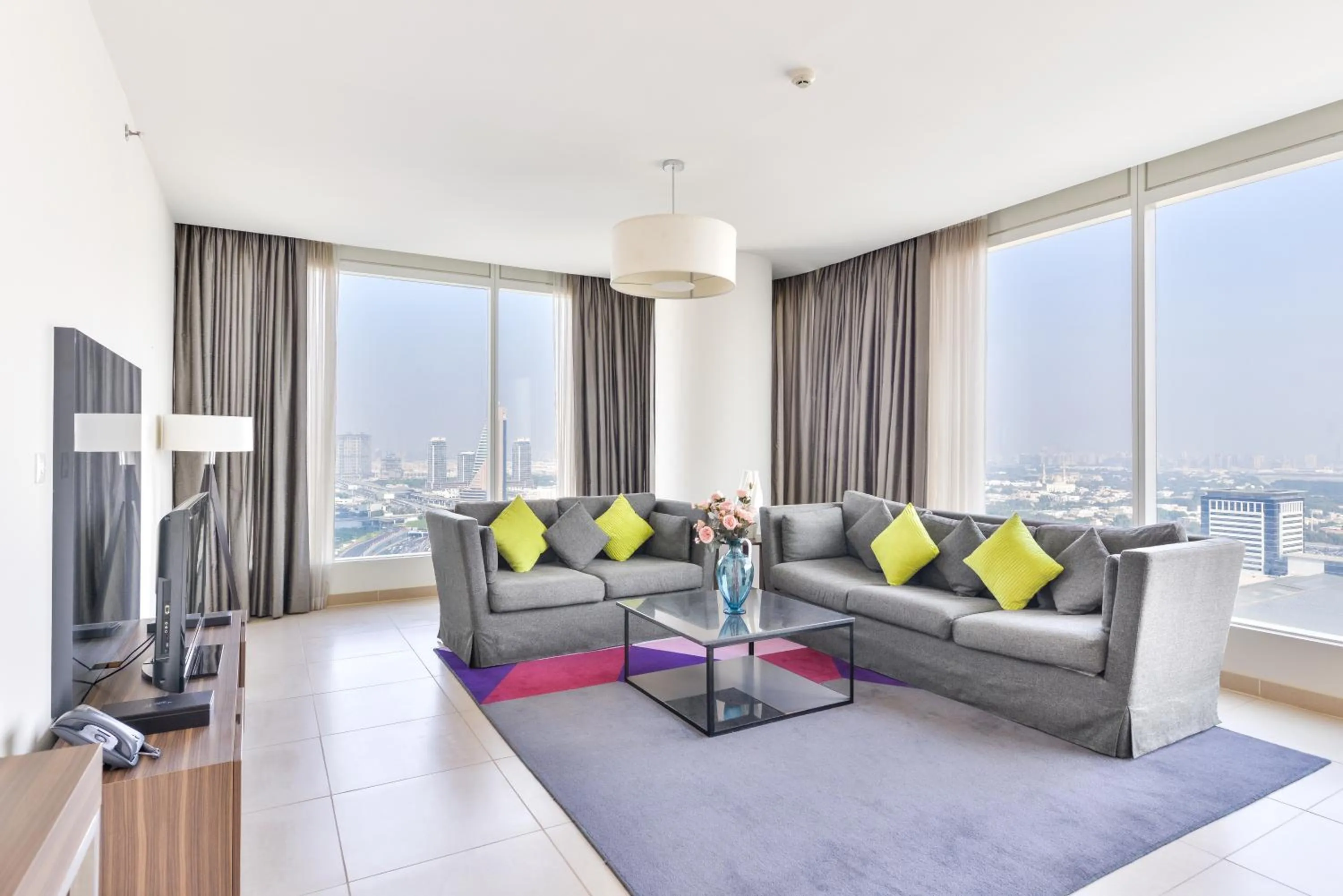 Living room in Nassima Tower Hotel Apartments