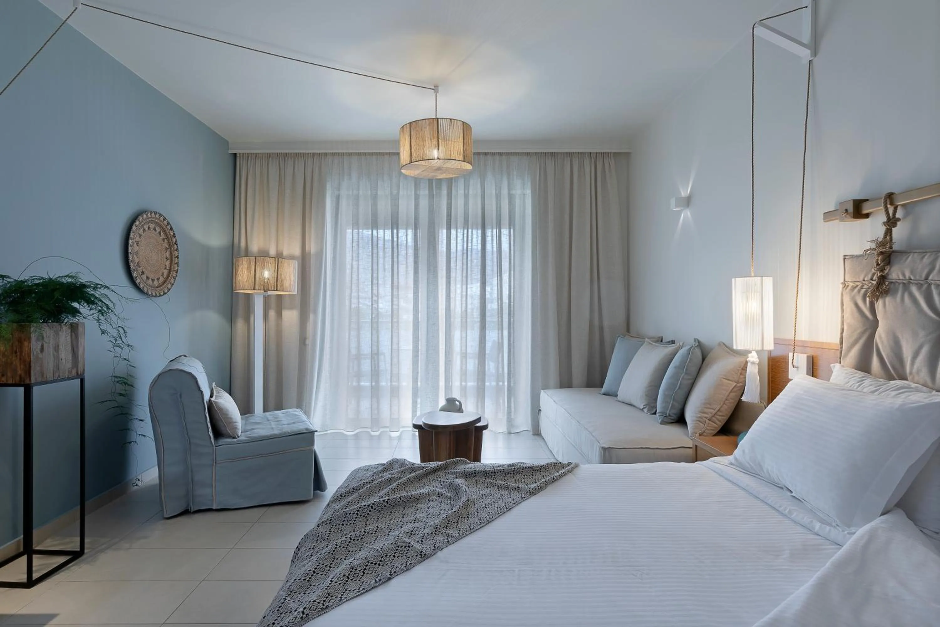 Seating area, Bed in Anastasia Hotel & Suites Mediterranean Comfort