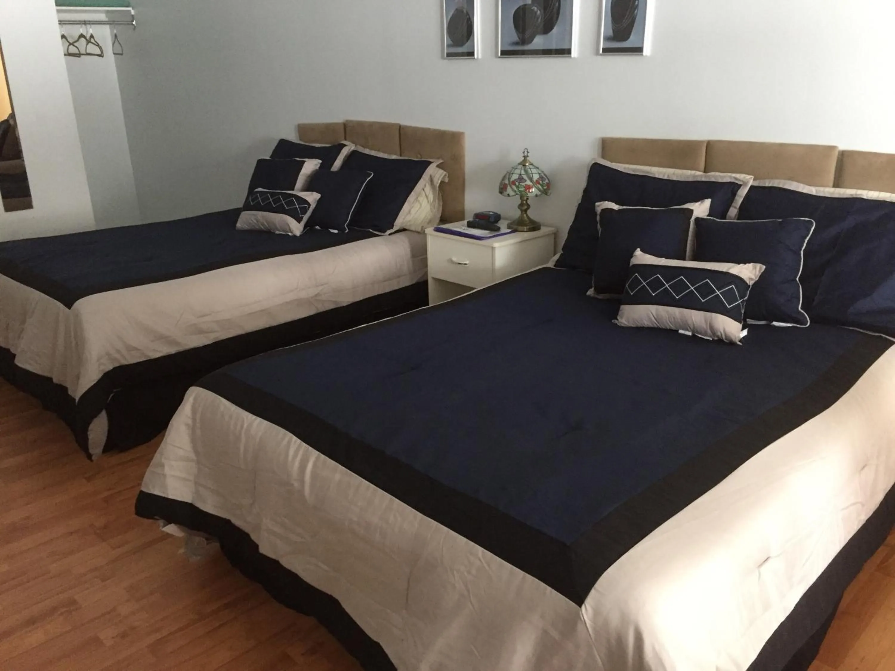 Bed in motel Christine
