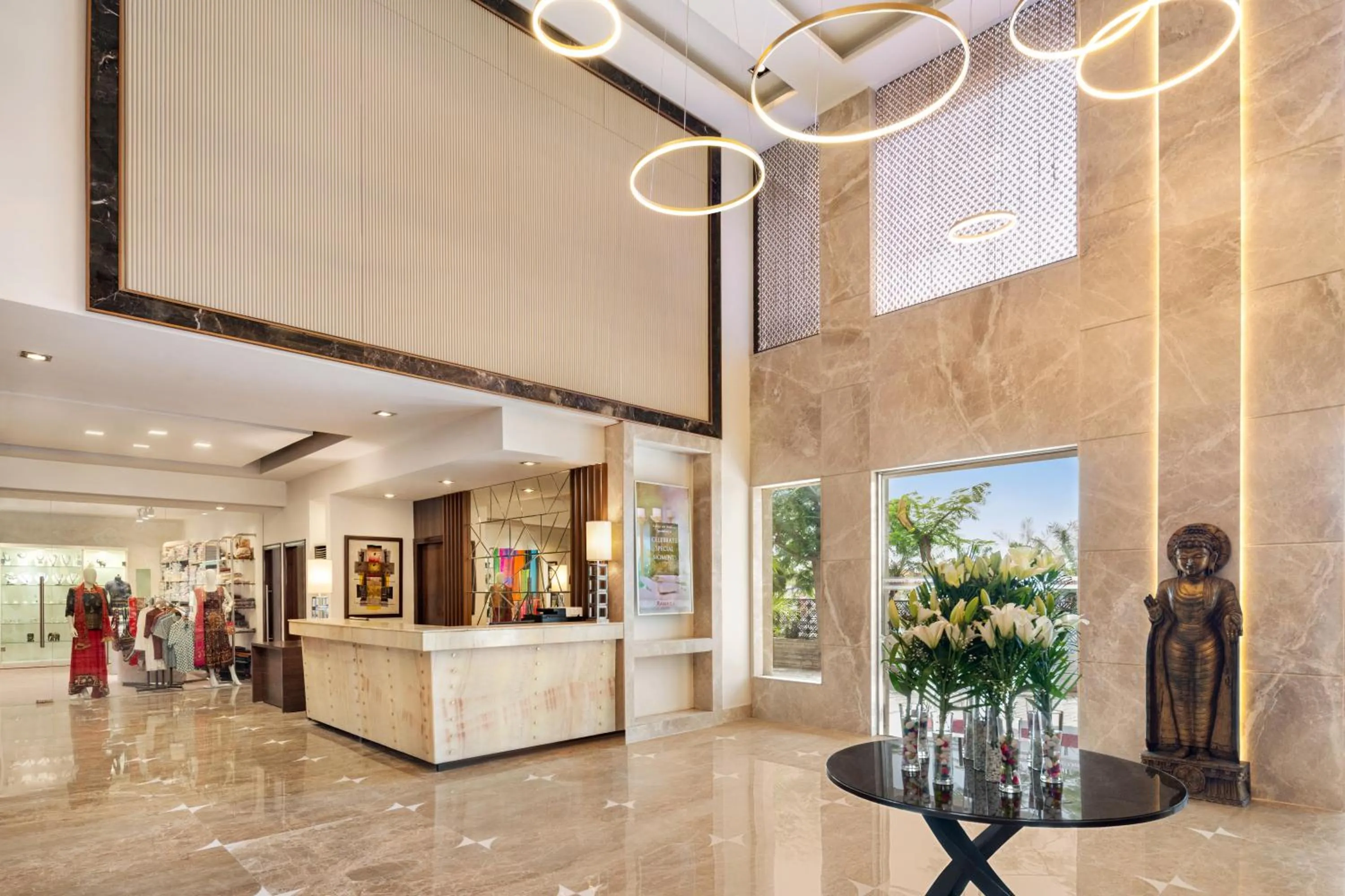Lobby or reception in Ramada by Wyndham Jaipur North
