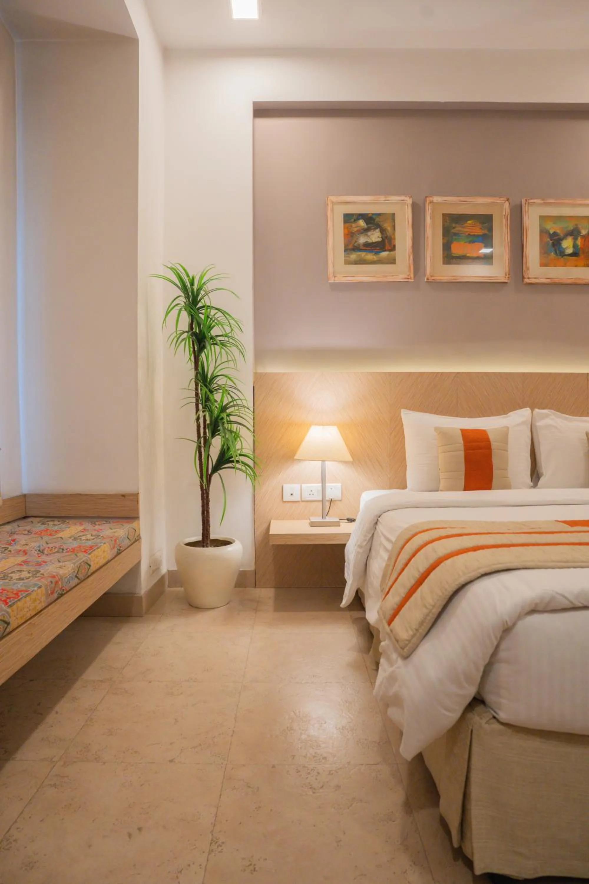 Decorative detail, Bed in Ahuja Residency Parklane