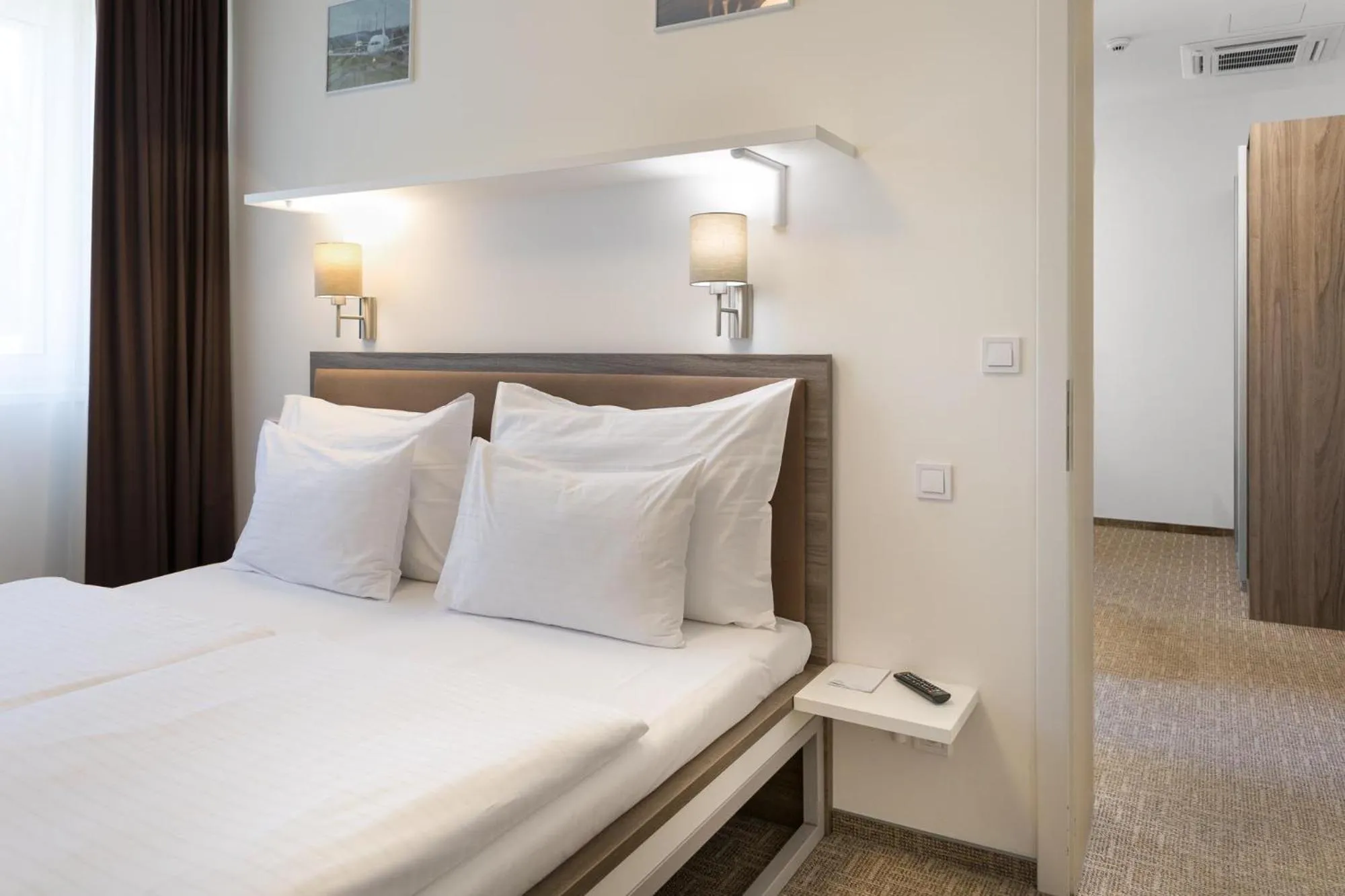 Bed in Skyhotel Prague