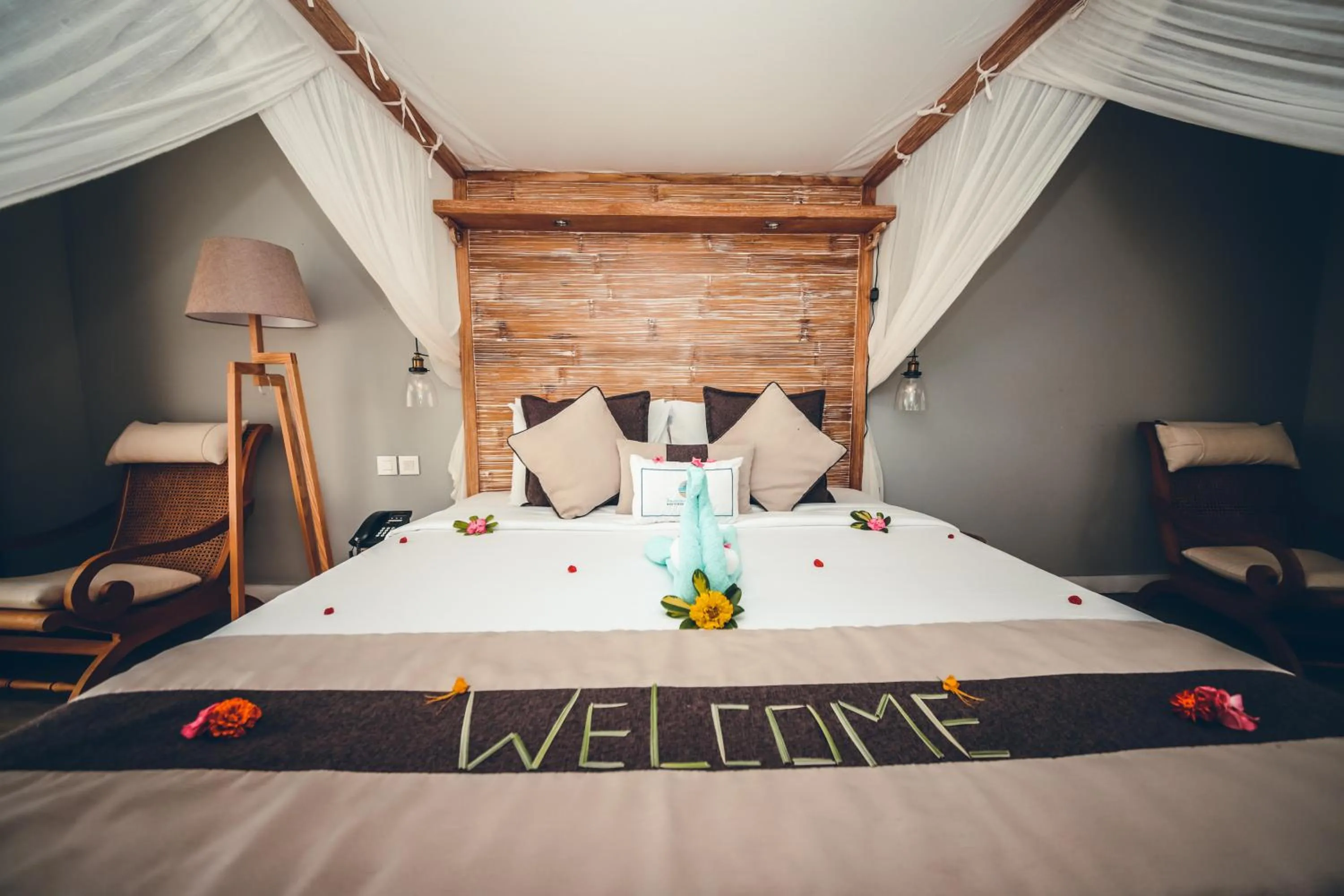 Bed in Hotel Chalets Chamarel