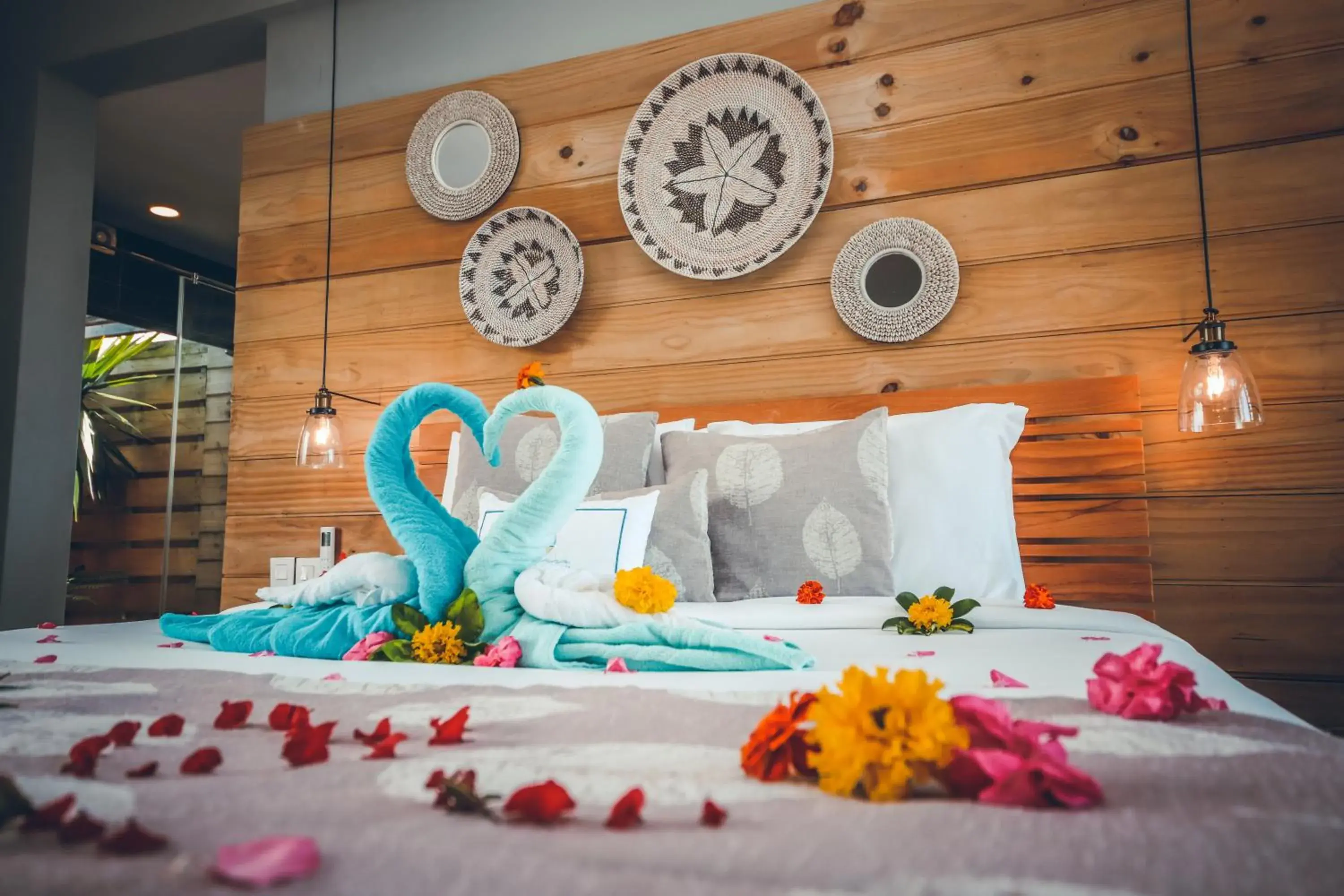 Bed in Hotel Chalets Chamarel Bed in Hotel Chalets Chamarel